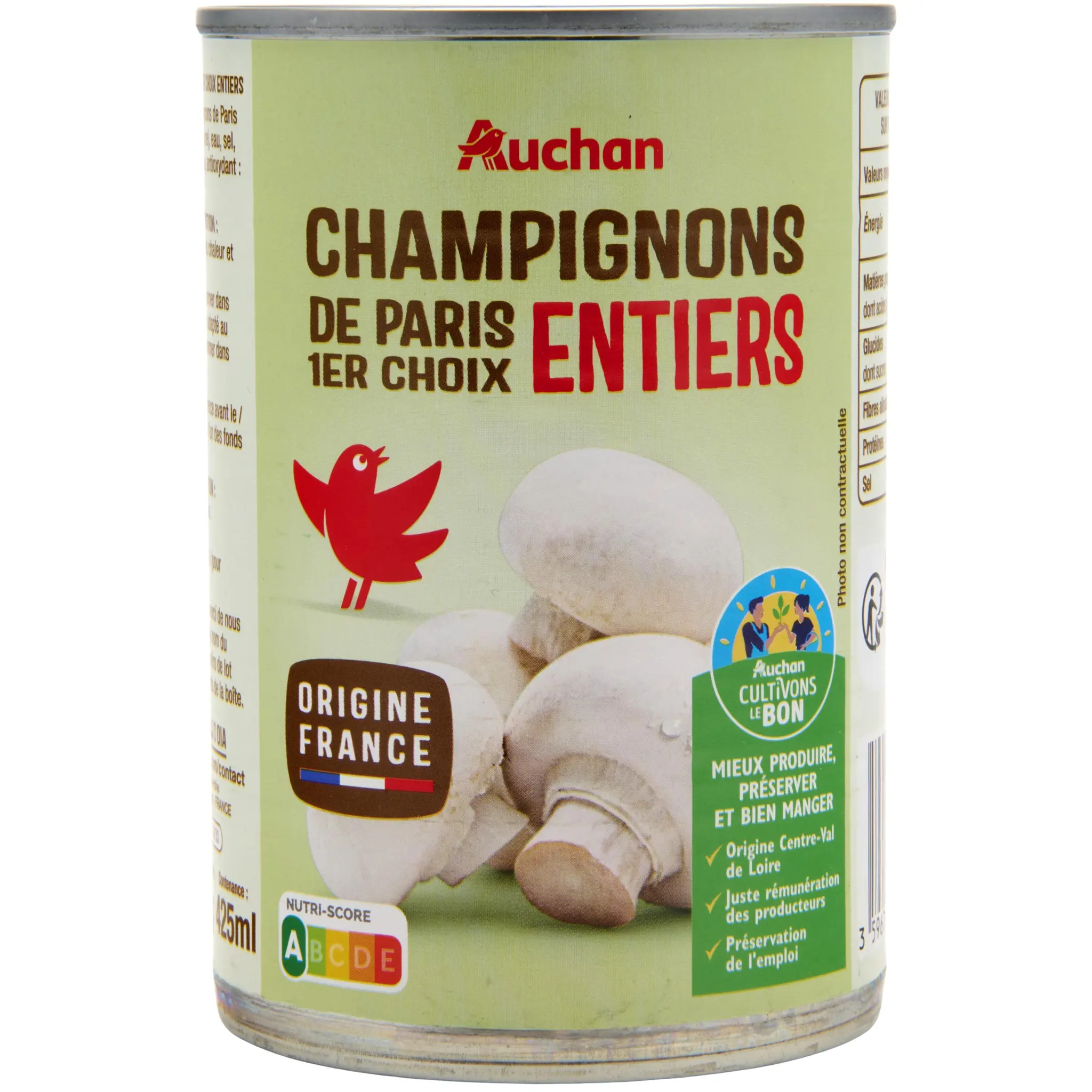 AUCHAN Champignons de Paris entiers 1er choix