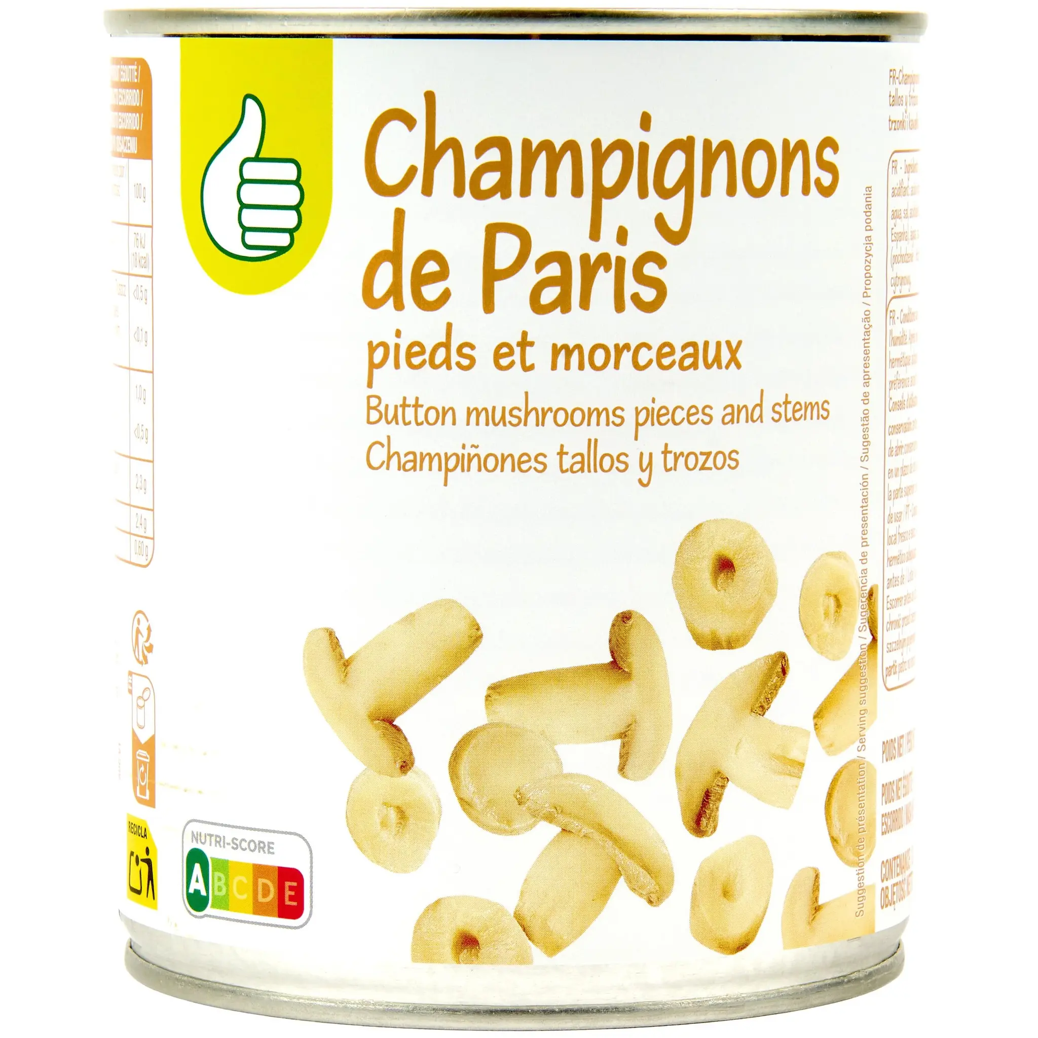 POUCE Champignons de Paris pieds et morceaux