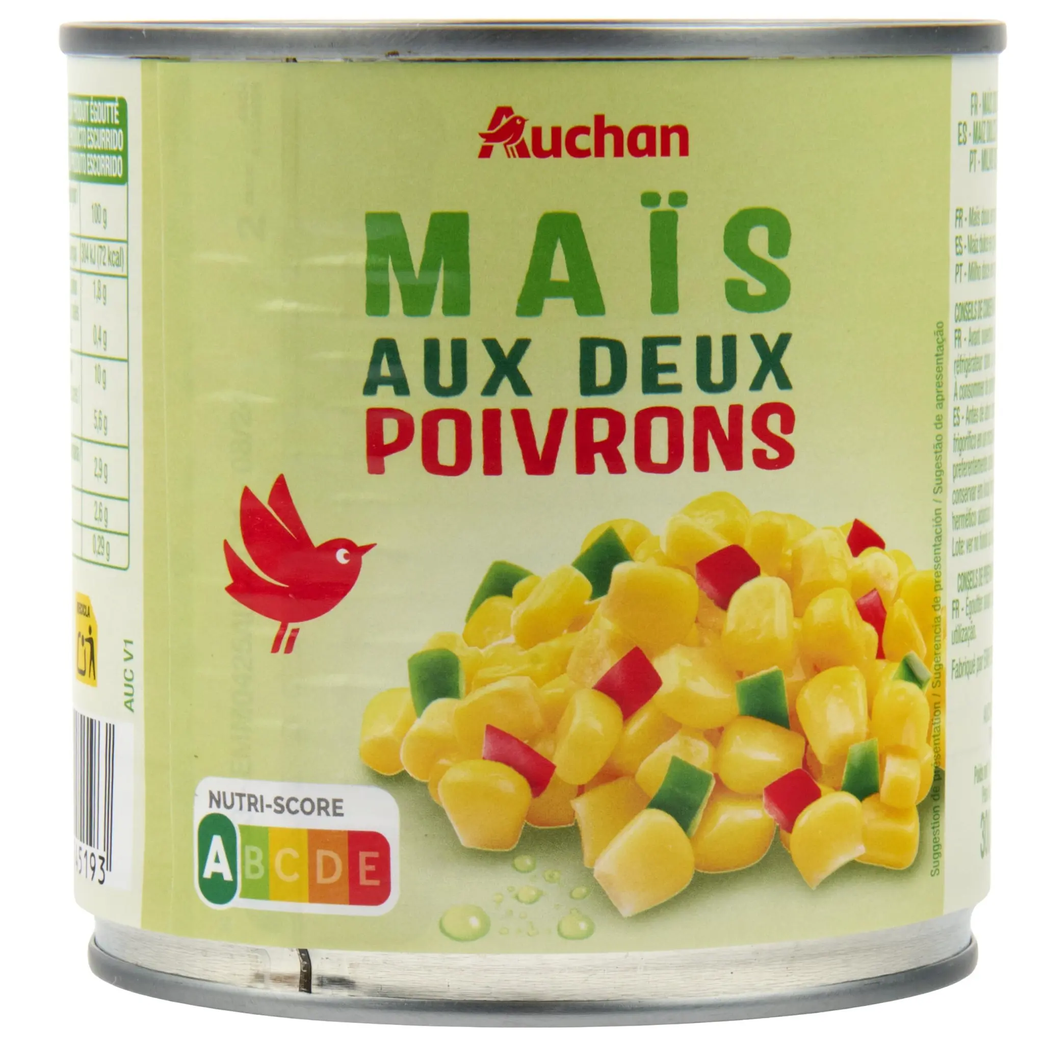 AUCHAN Maïs aux deux poivrons