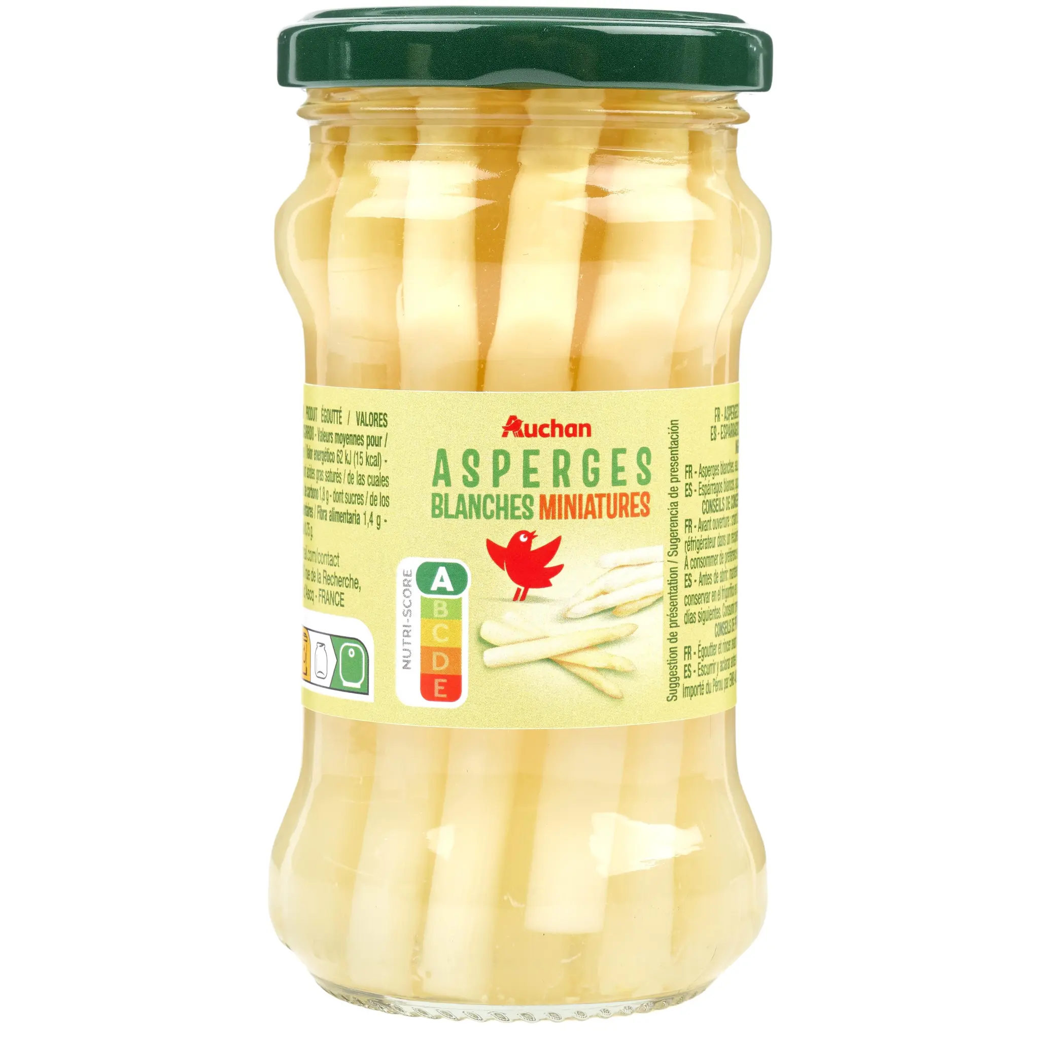 AUCHAN Asperges blanches miniatures en bocal
