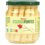 AUCHAN Pointes d'asperges blanches en bocal