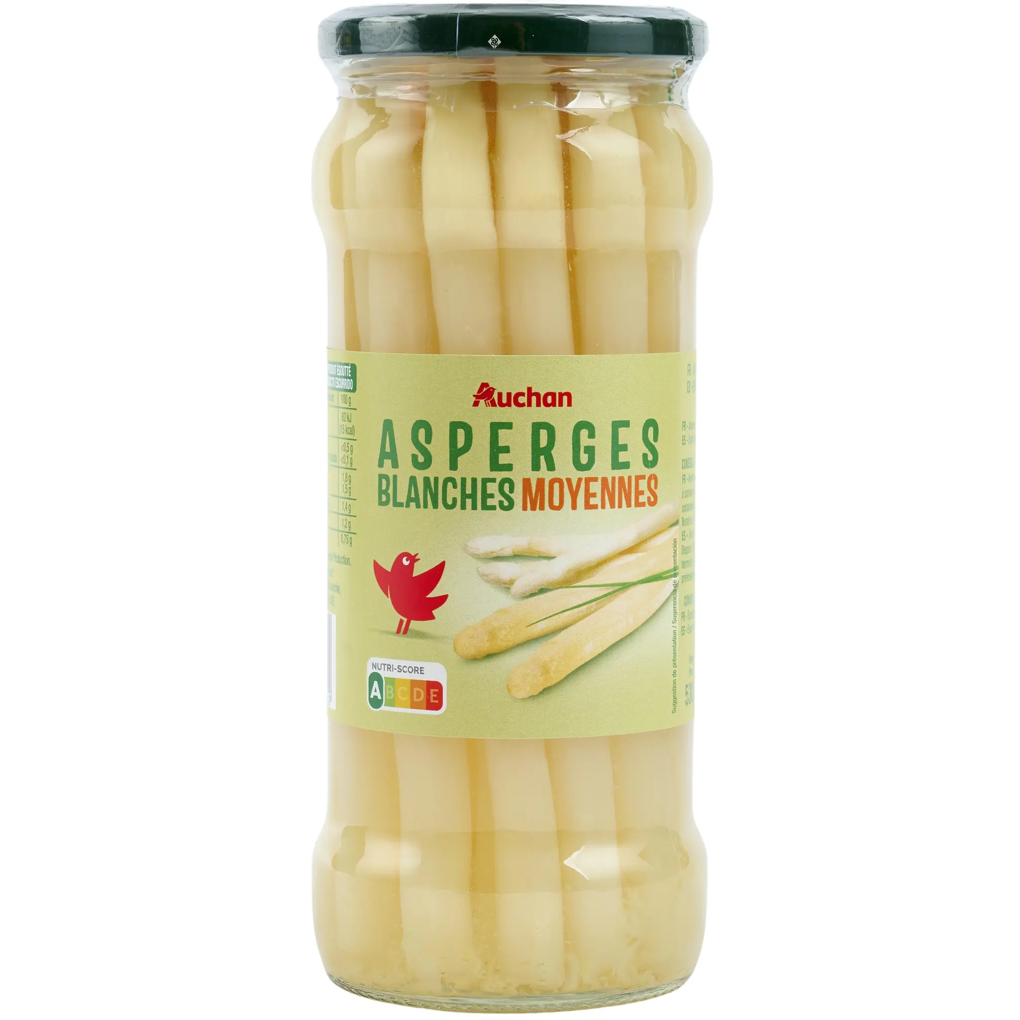 AUCHAN Asperges blanches moyennes en bocal