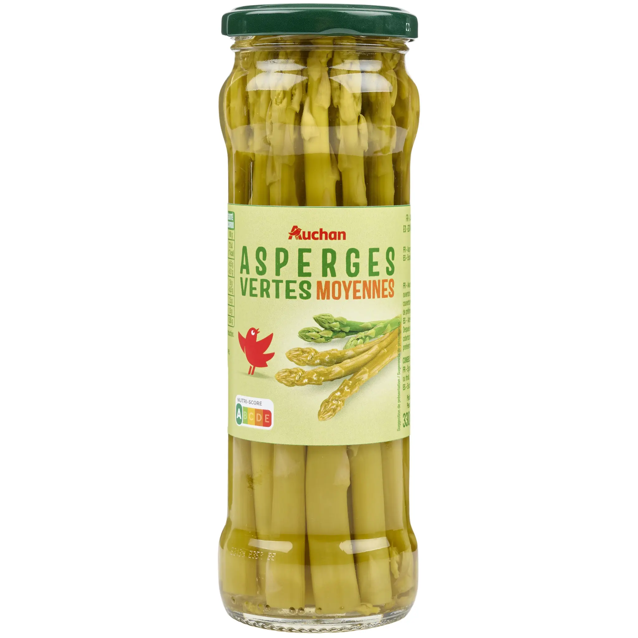 AUCHAN Asperges vertes moyennes en bocal