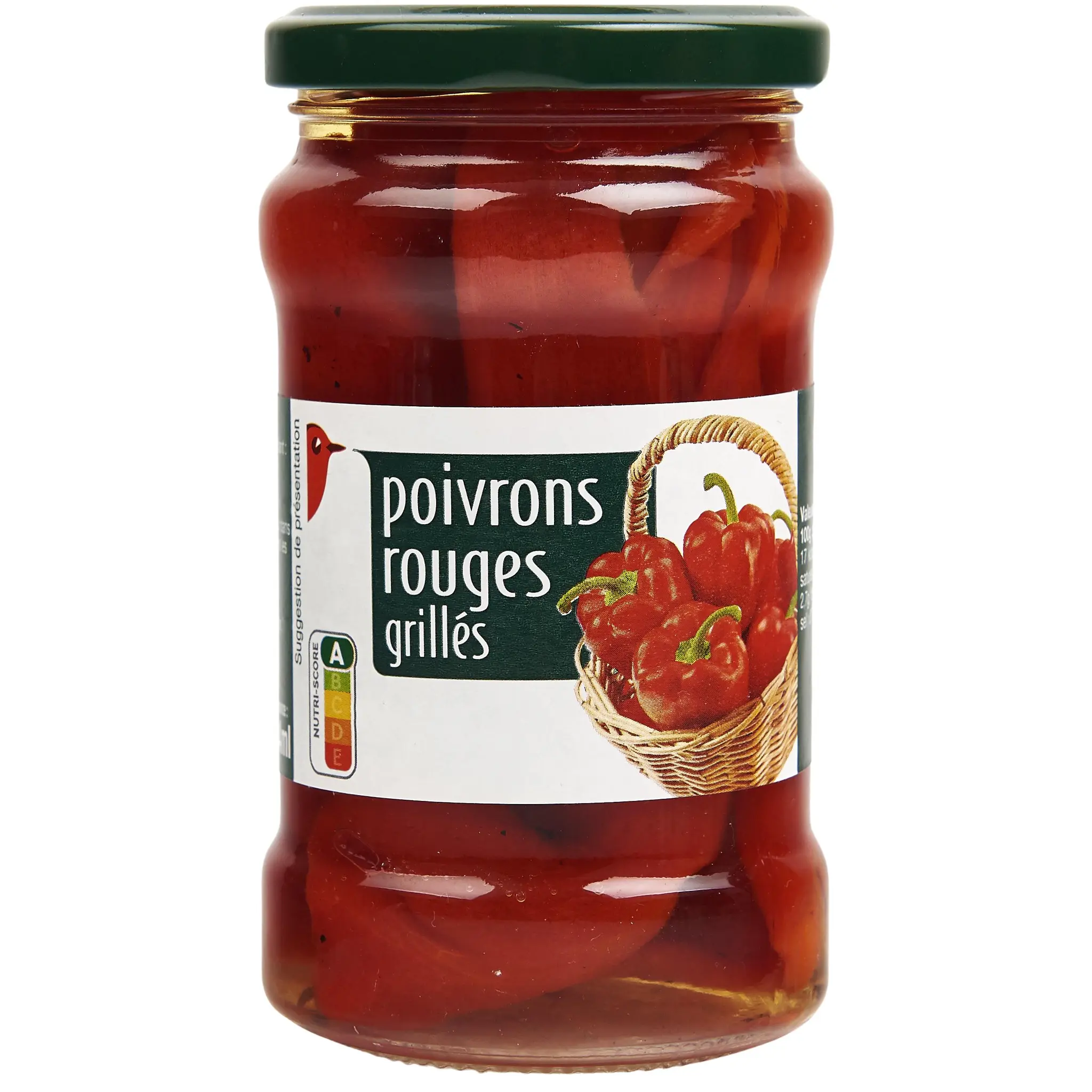 AUCHAN Poivrons rouges grillés en bocal