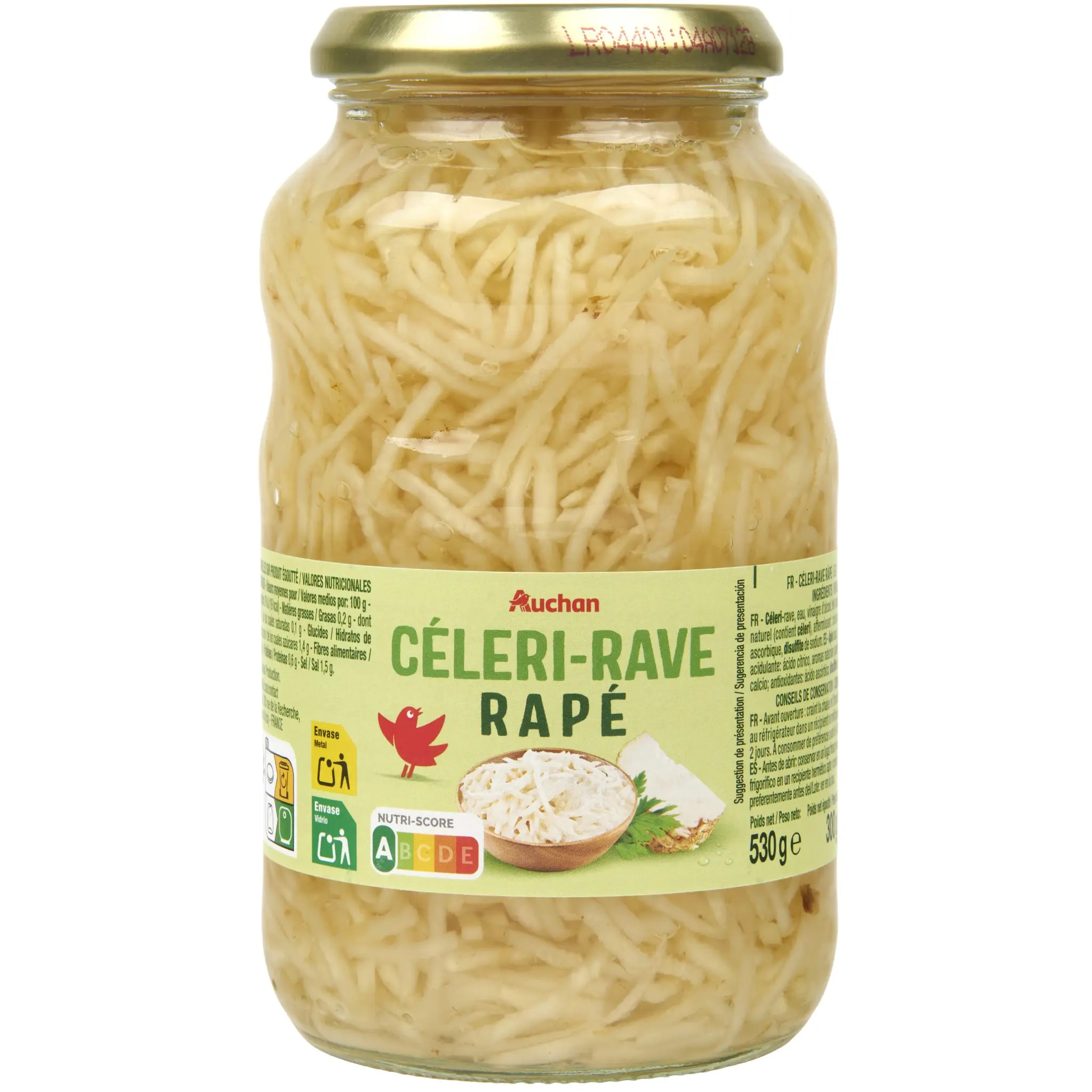 AUCHAN Céleri rave râpé en bocal