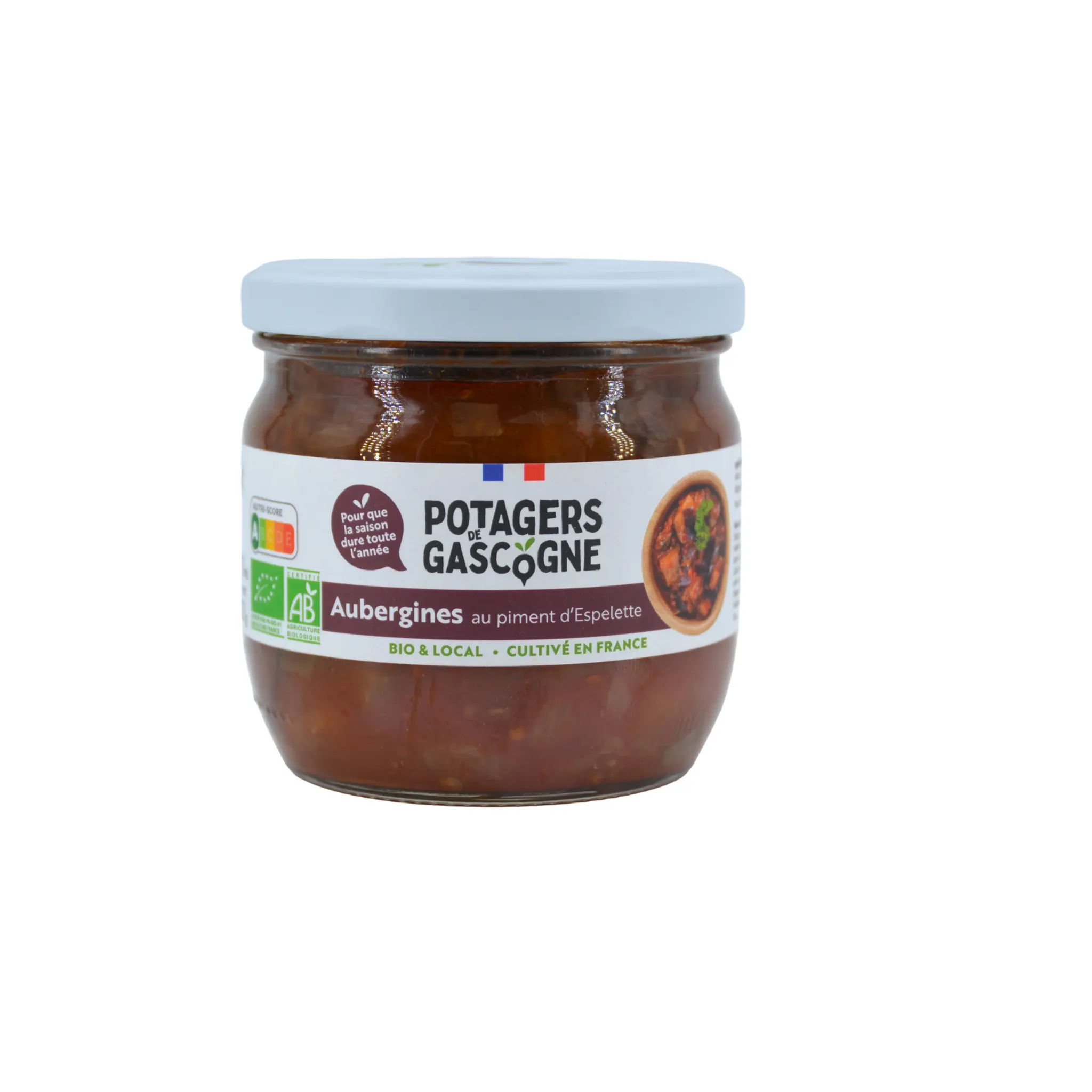 POTAGERS DE GASCOGNE Aubergines bio au piment d'Espelette