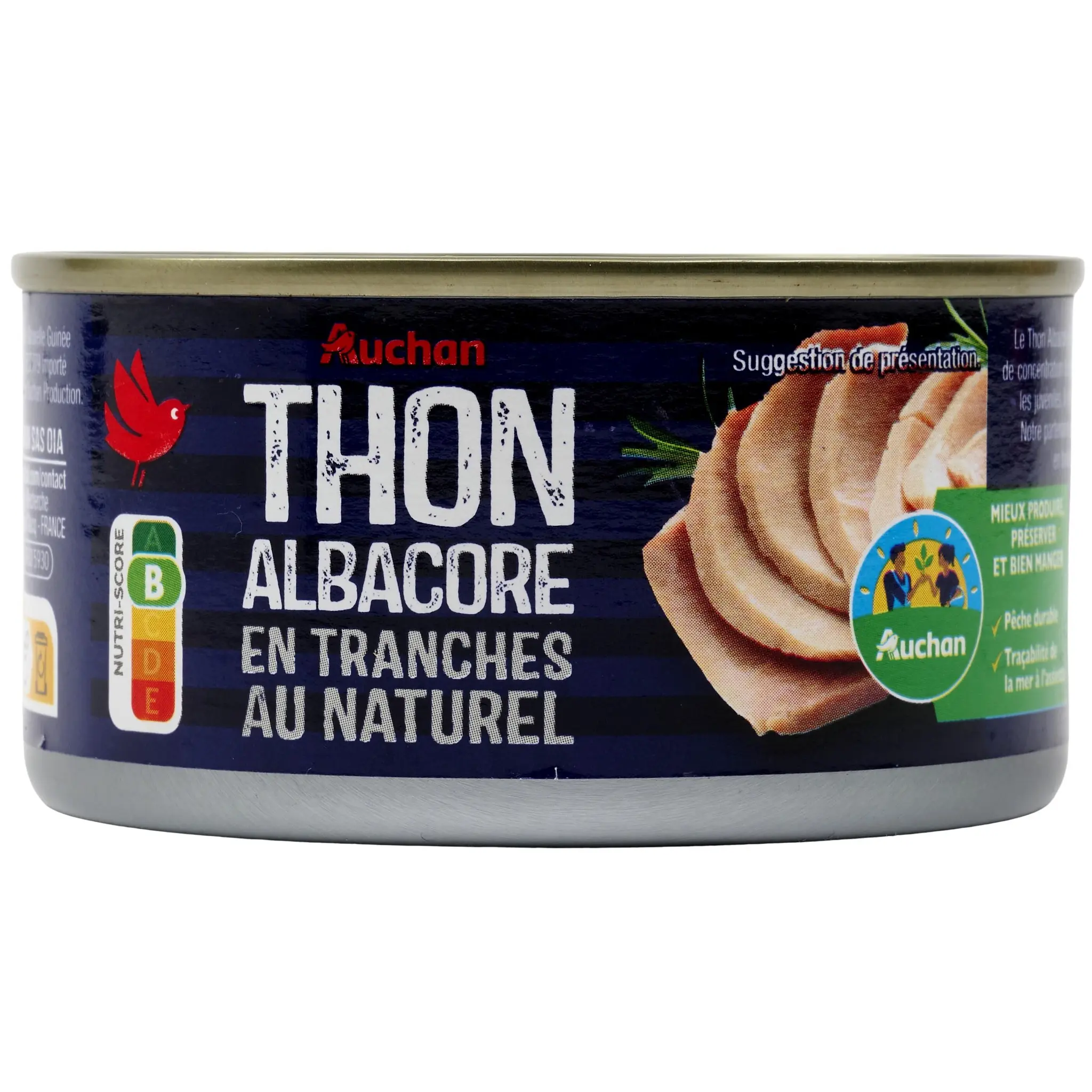 AUCHAN CULTIVONS LE BON thon albacore en tranches au naturel