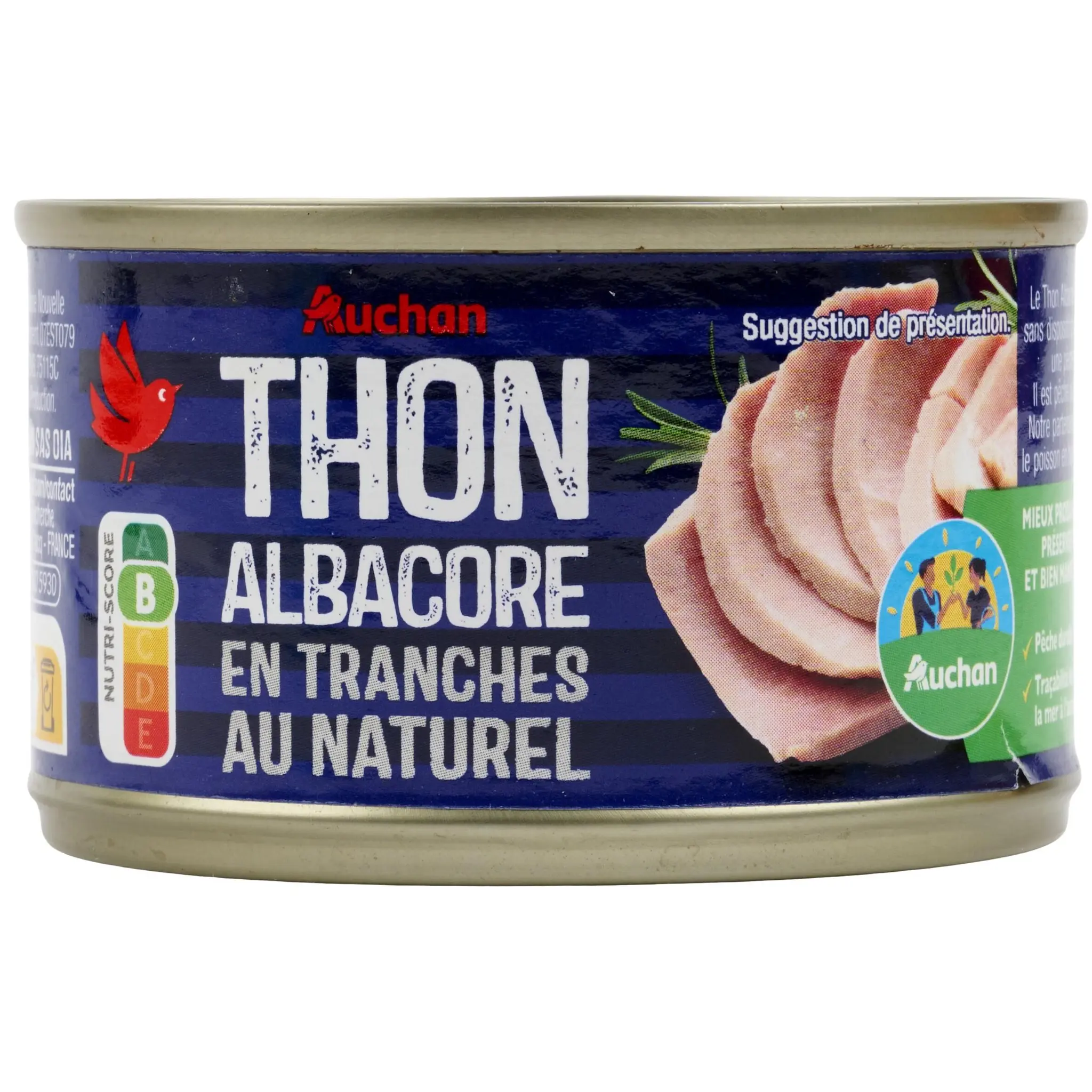 AUCHAN CULTIVONS LE BON thon albacore en tranches au naturel