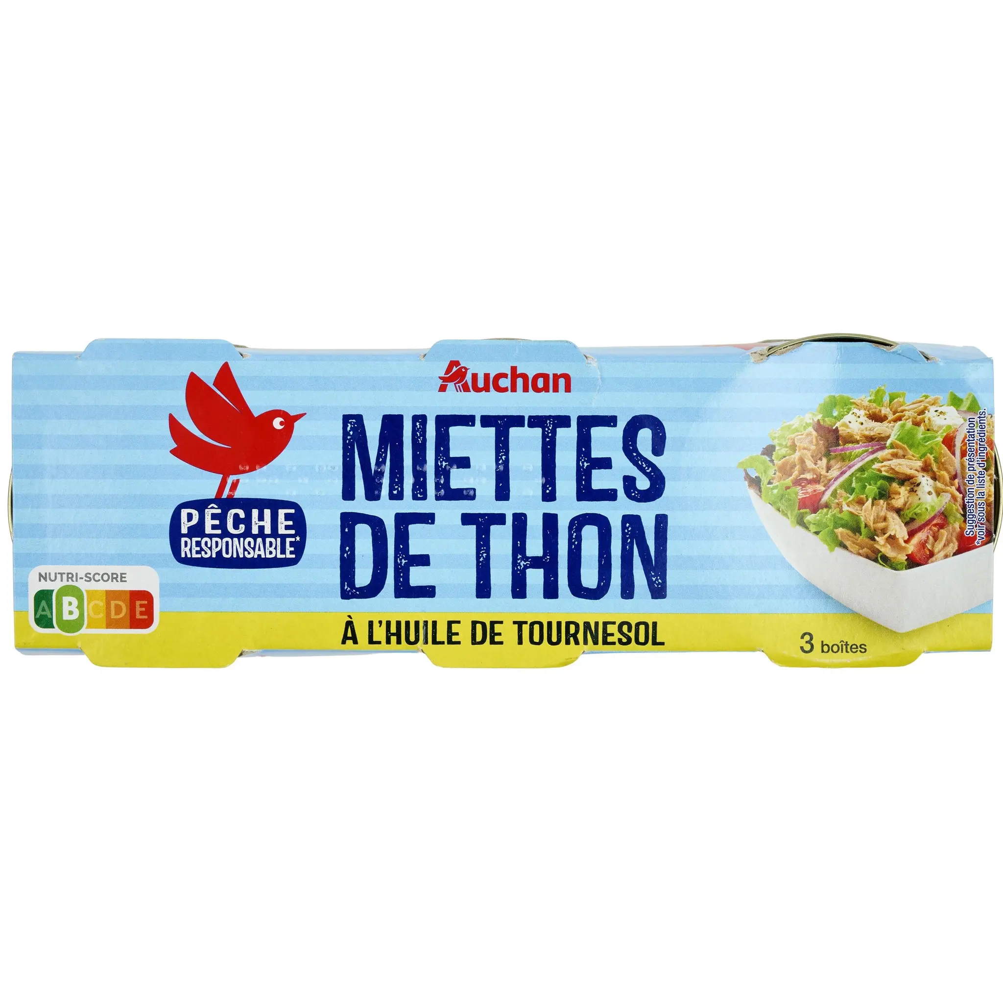 AUCHAN Miettes de thon à l'huile de tournesol