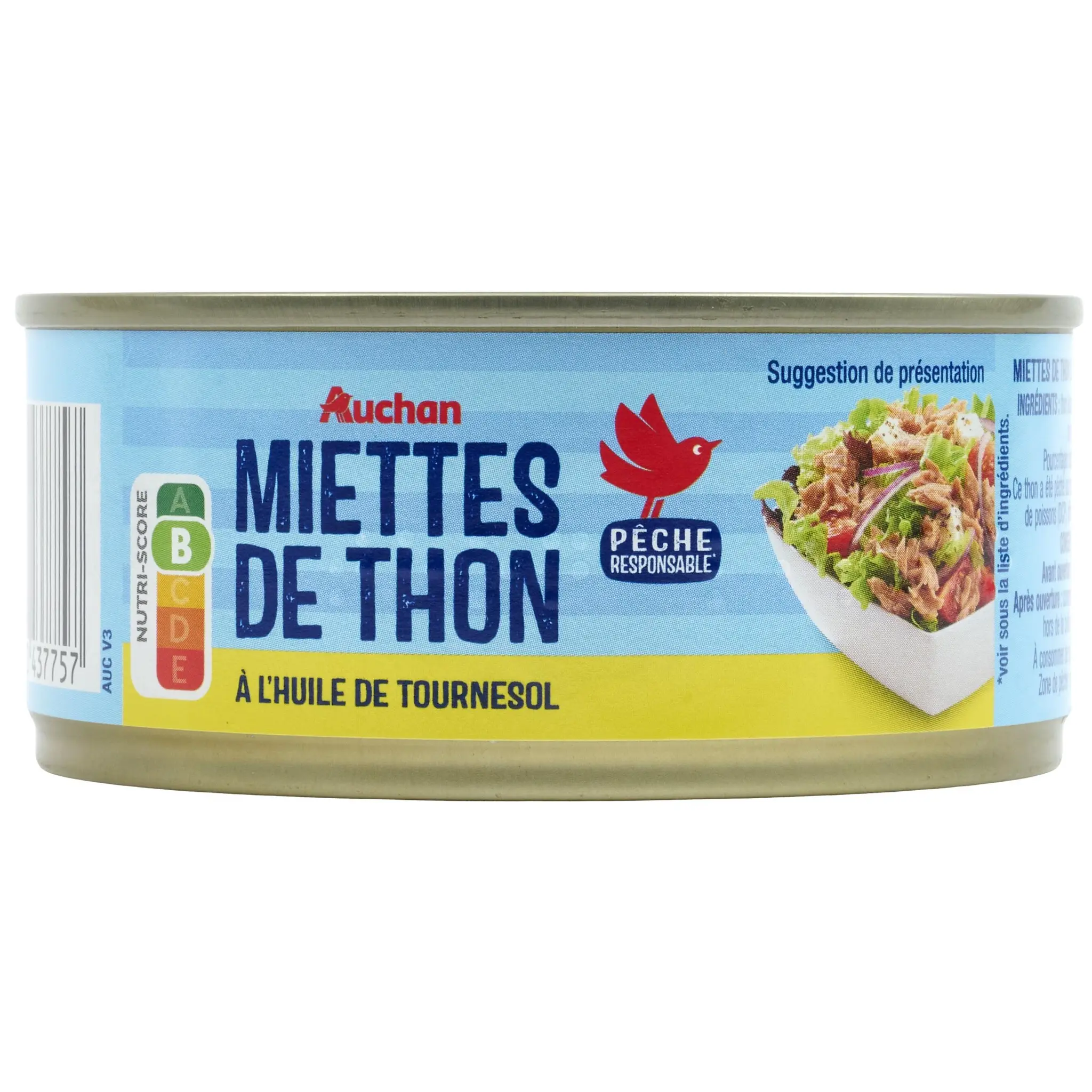 AUCHAN Miettes de thon à l'huile de tournesol