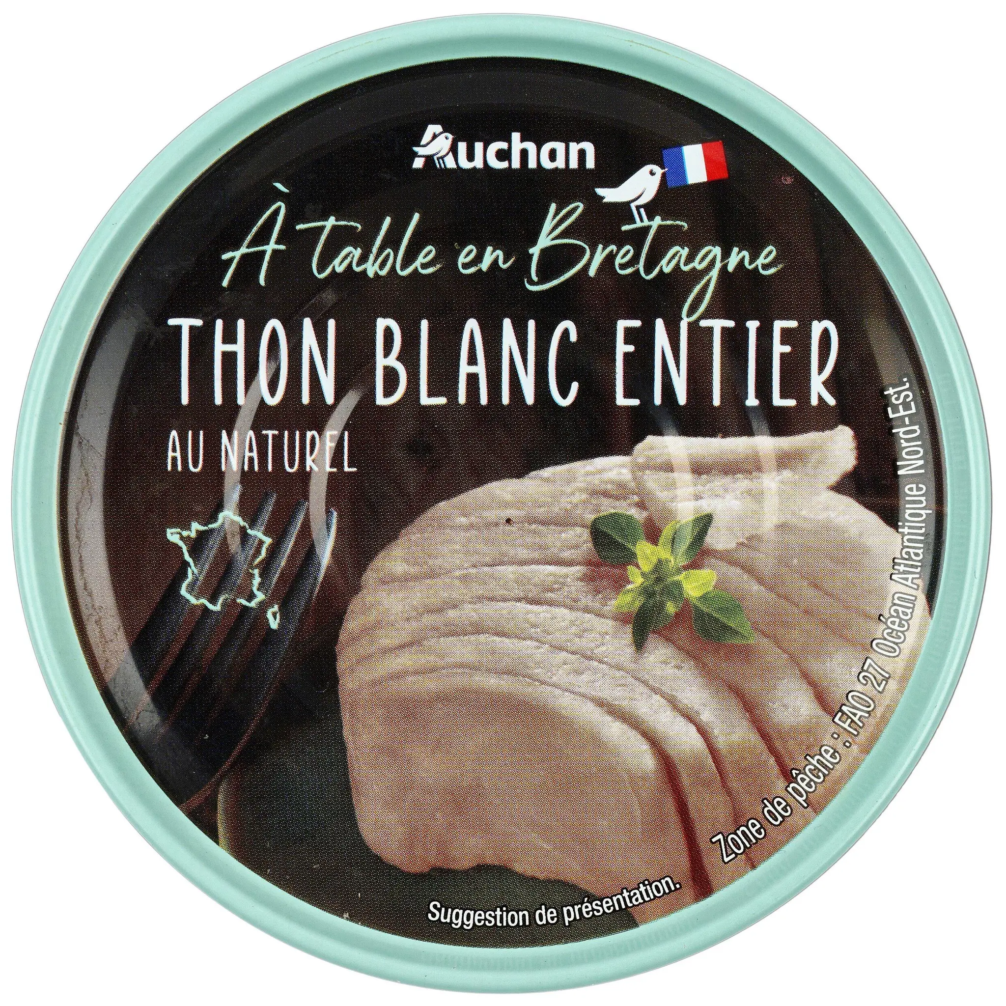 AUCHAN TERROIR Thon blanc entier au naturel