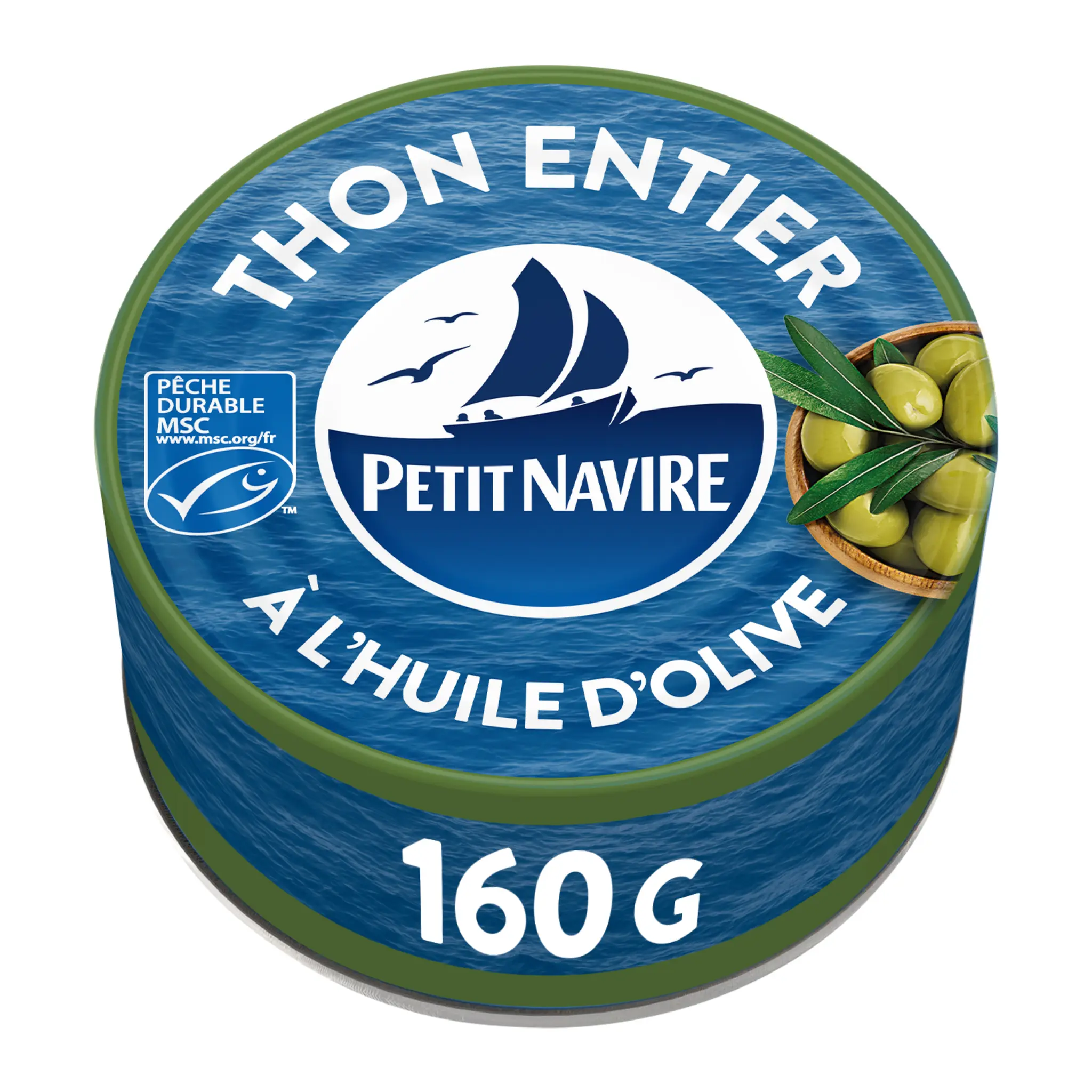 PETIT NAVIRE Thon entier à l'huile d'olive vierge extra MSC