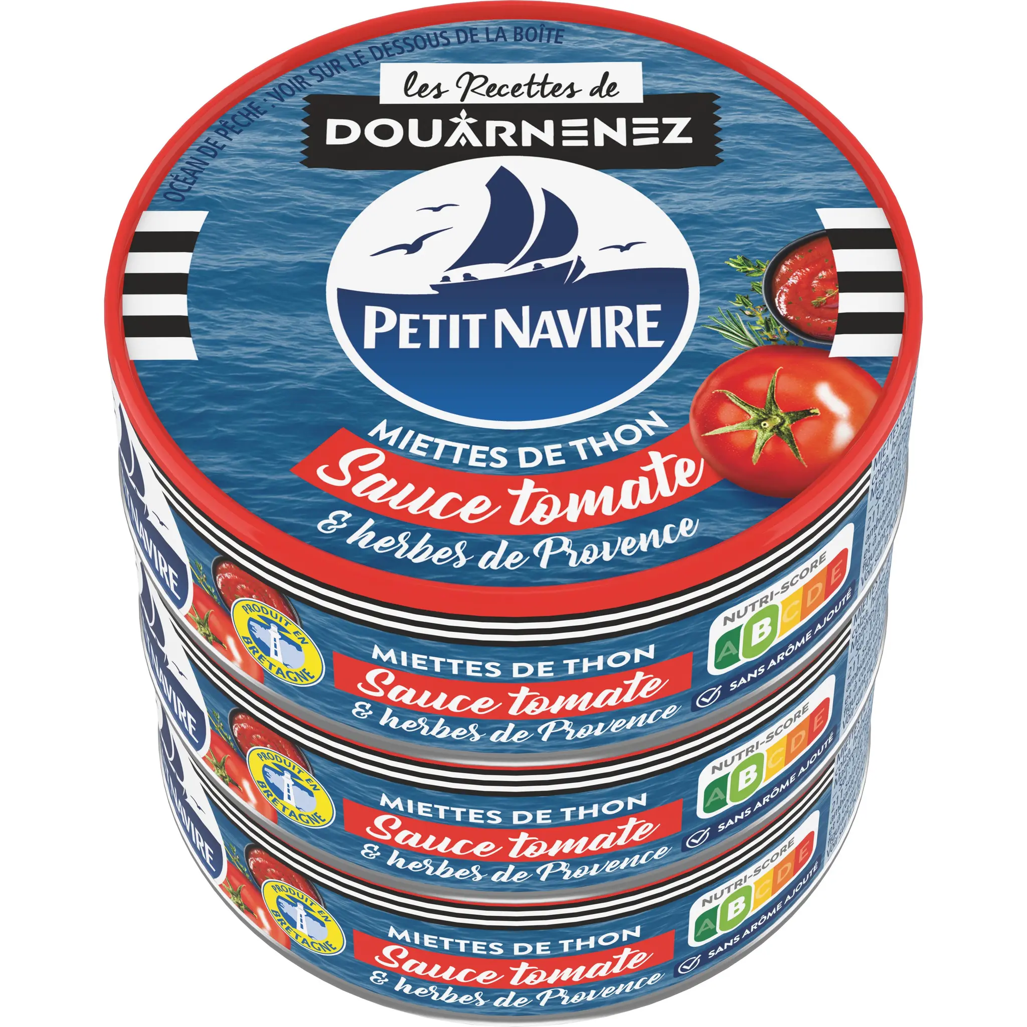 PETIT NAVIRE Miettes de thon à la tomate, produit en Bretagne
