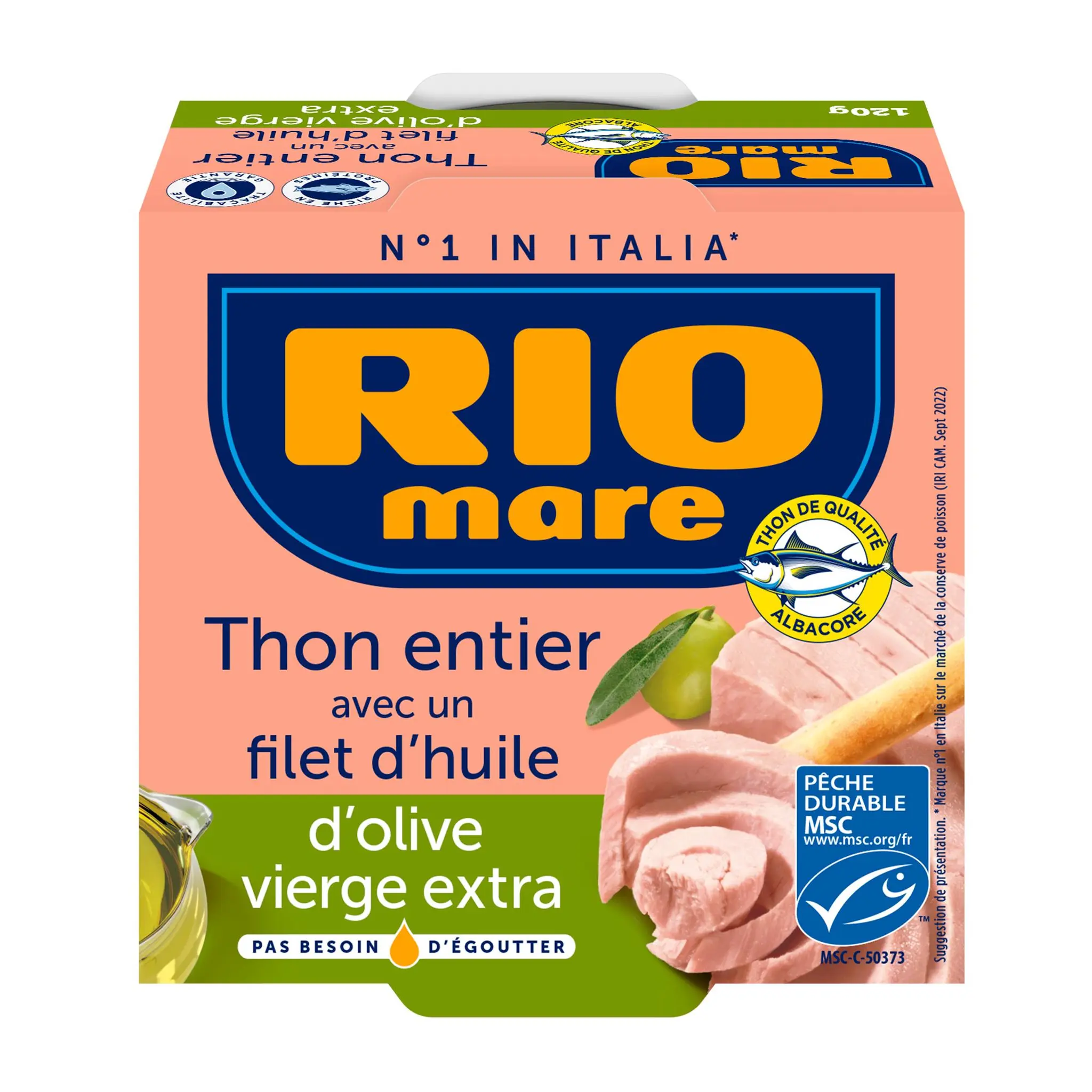 RIO MARE Thon entier avec un filet d'huile vierge extra