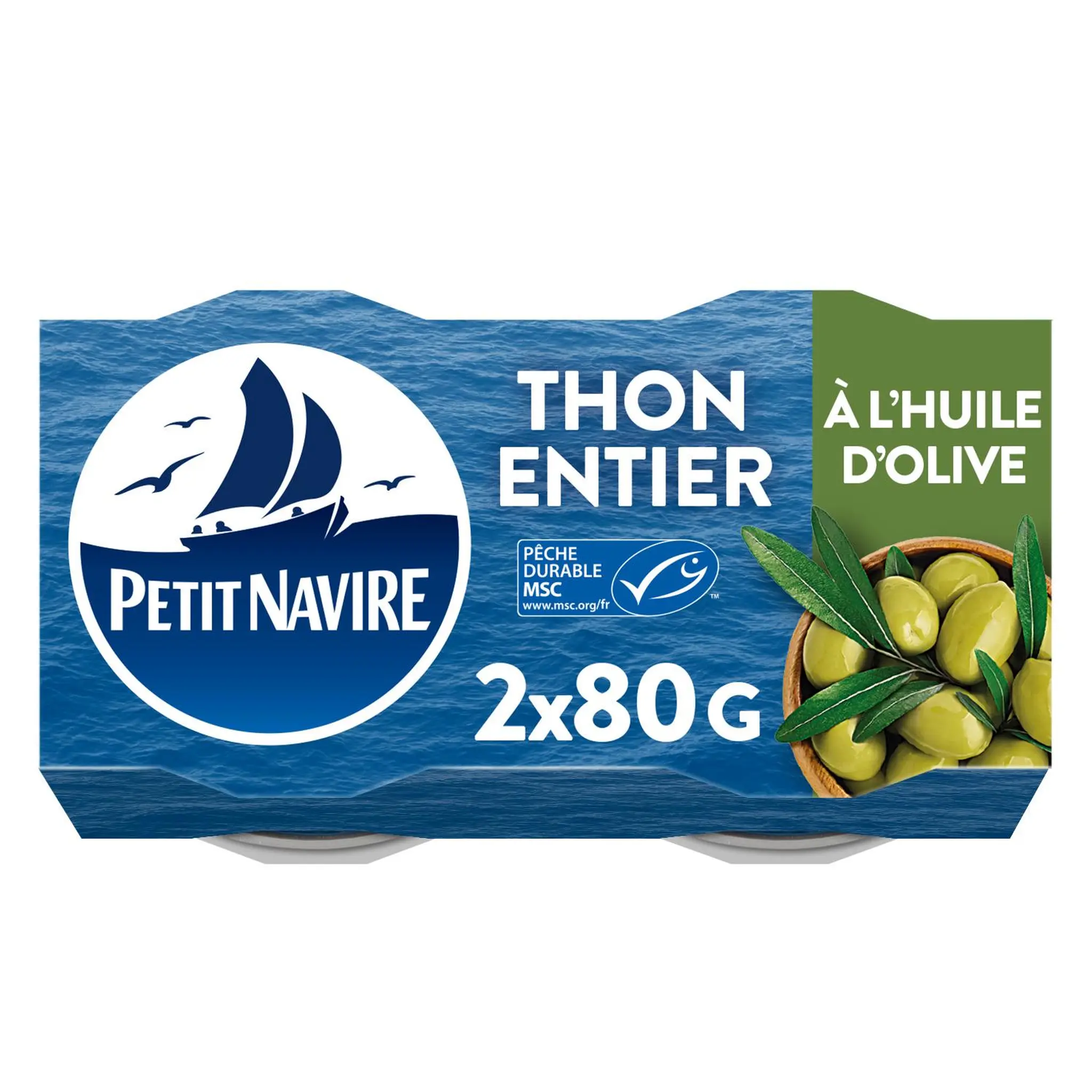 PETIT NAVIRE Thon entier à l'huile d'olive vierge extra MSC