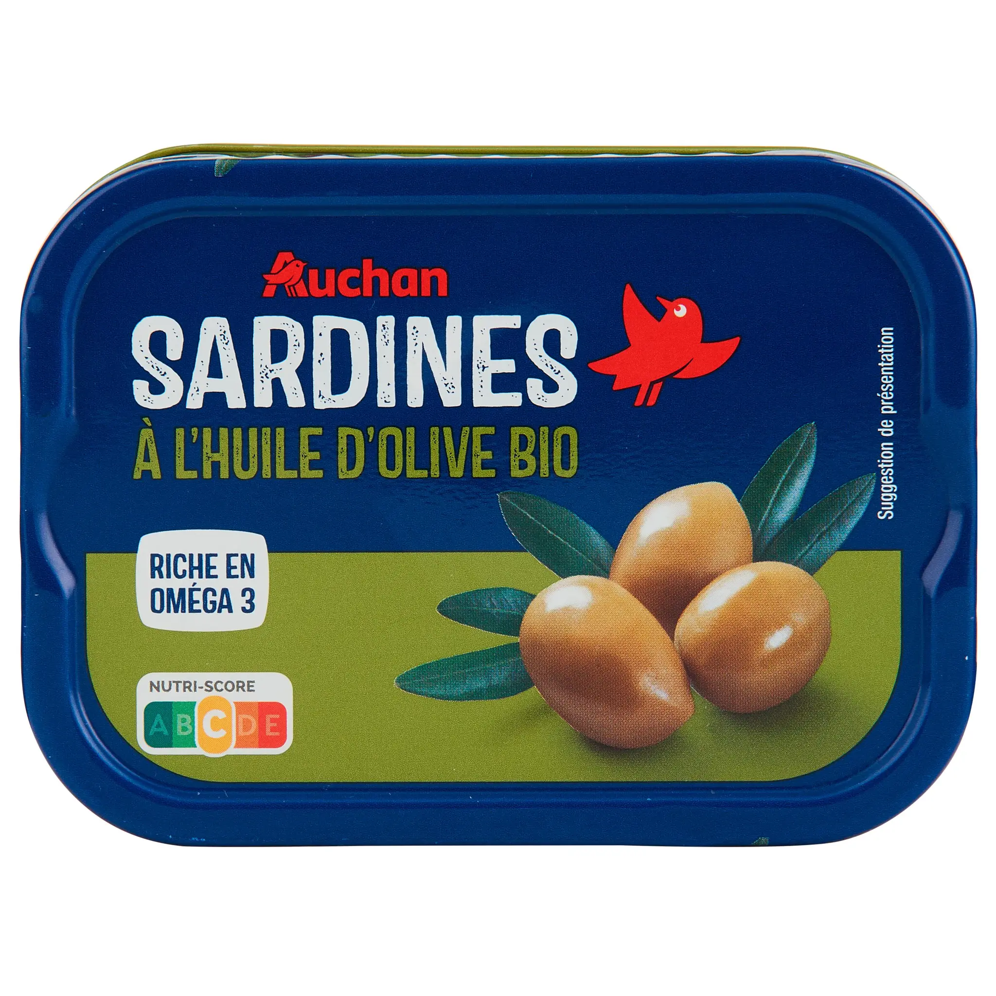 AUCHAN Sardines à l'huile d'olive extra bio