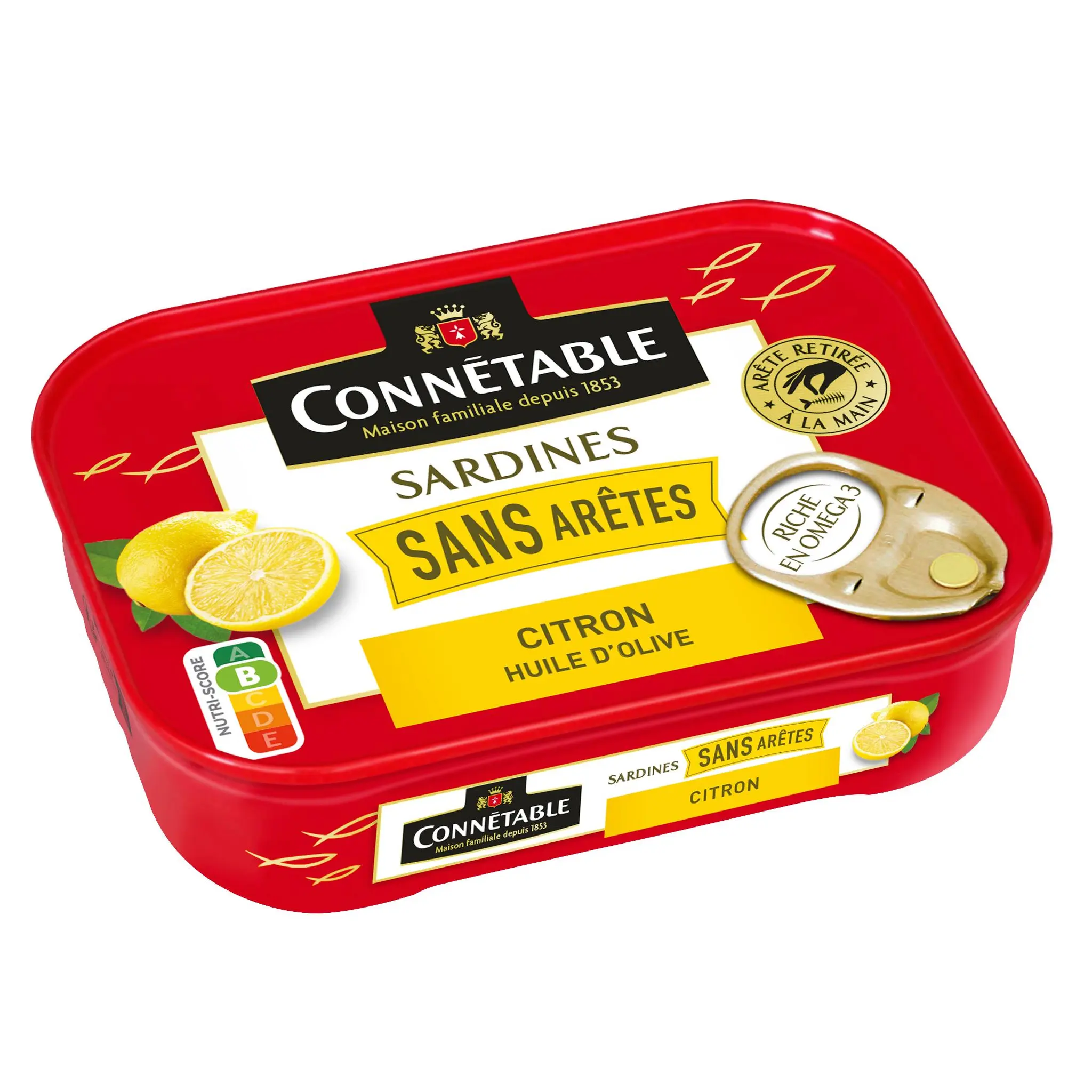 CONNETABLE Sardines sans arêtes au citron à l'huile d'olive