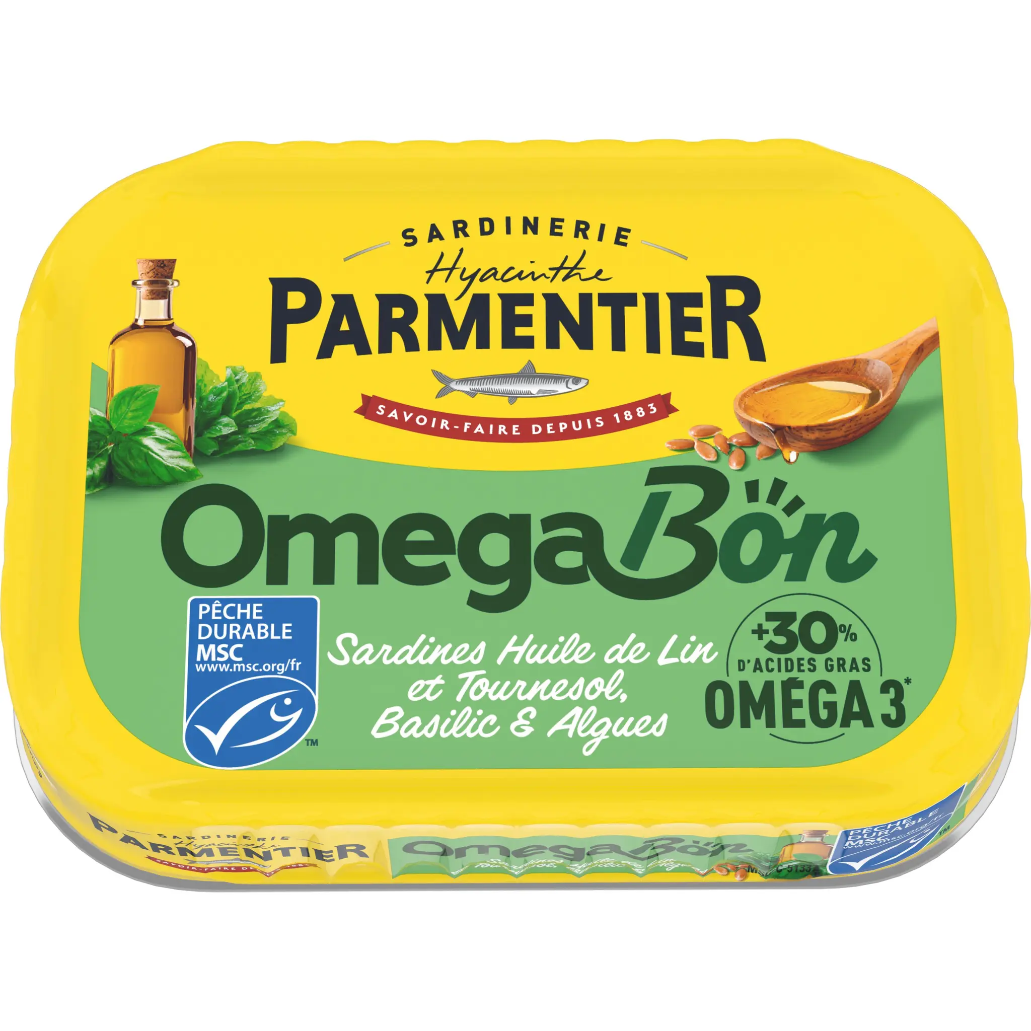 PARMENTIER Sardines à l'huile de lin et tournesol au basilic et algues MSC