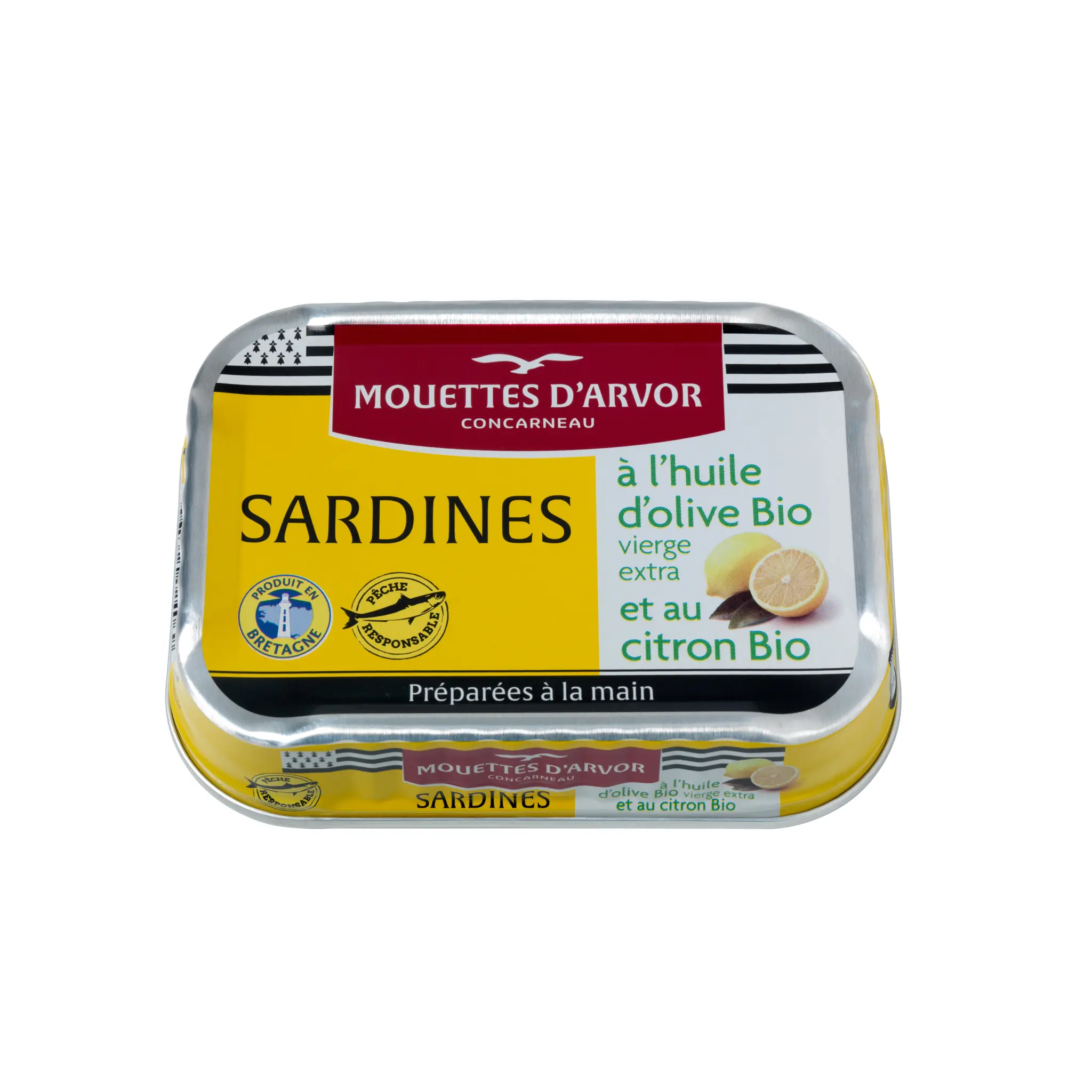 MOUETTES D'ARVOR Sardines à l'huile d'olive vierge extra et citron