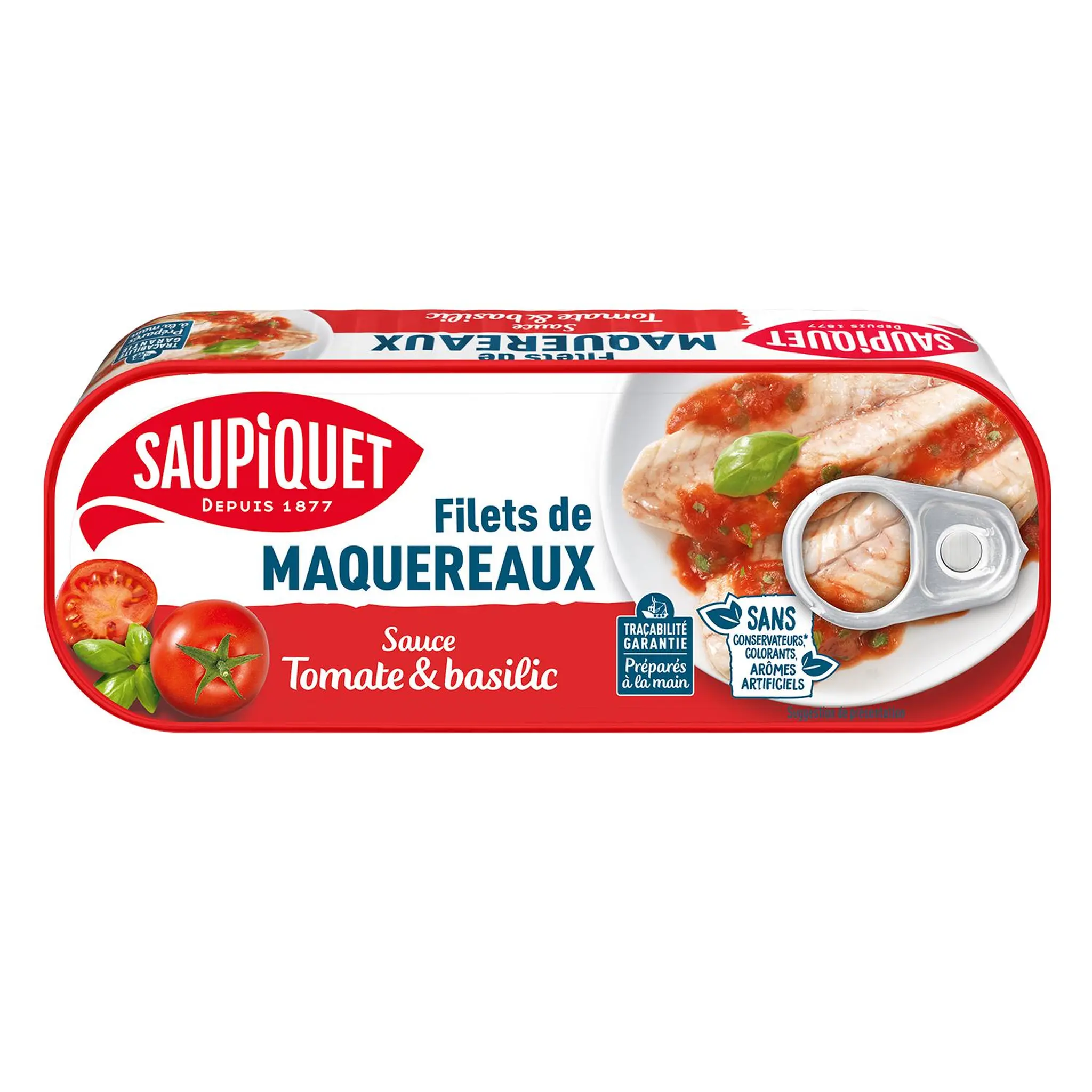 SAUPIQUET Filets de maquereaux sauce tomate et basilic