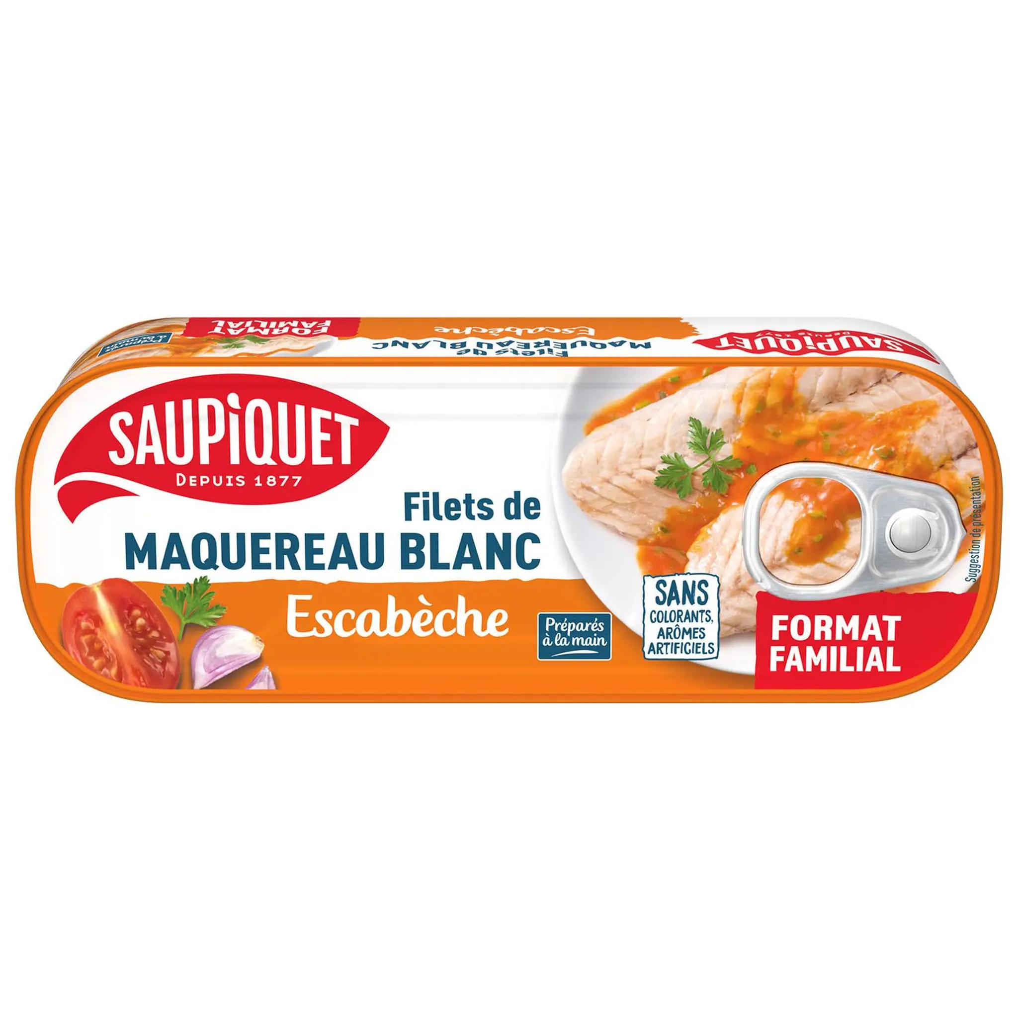 SAUPIQUET Maquereaux blancs filets à l'escabèche format familial