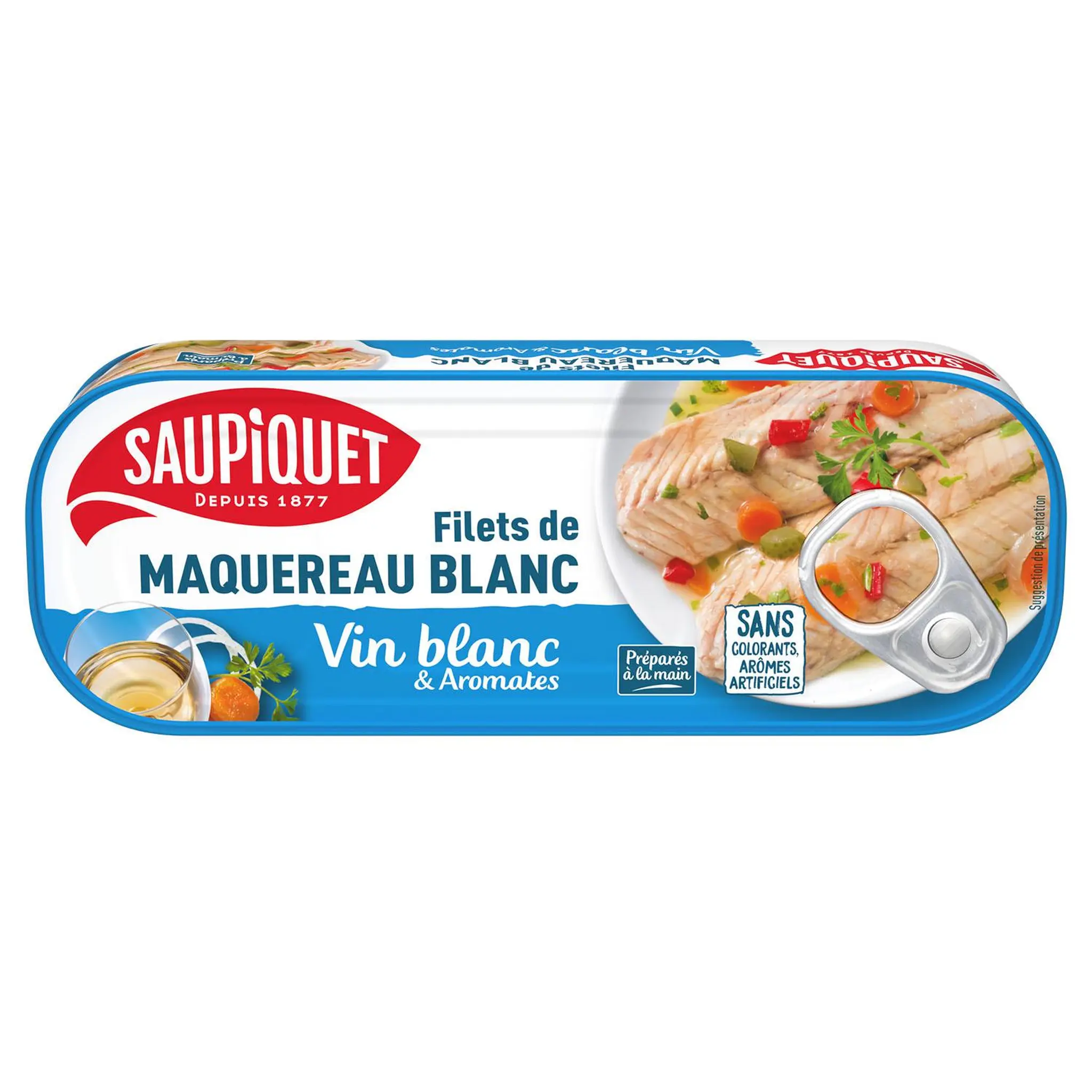 SAUPIQUET Filets de maquereau blanc au vin blanc et aromates