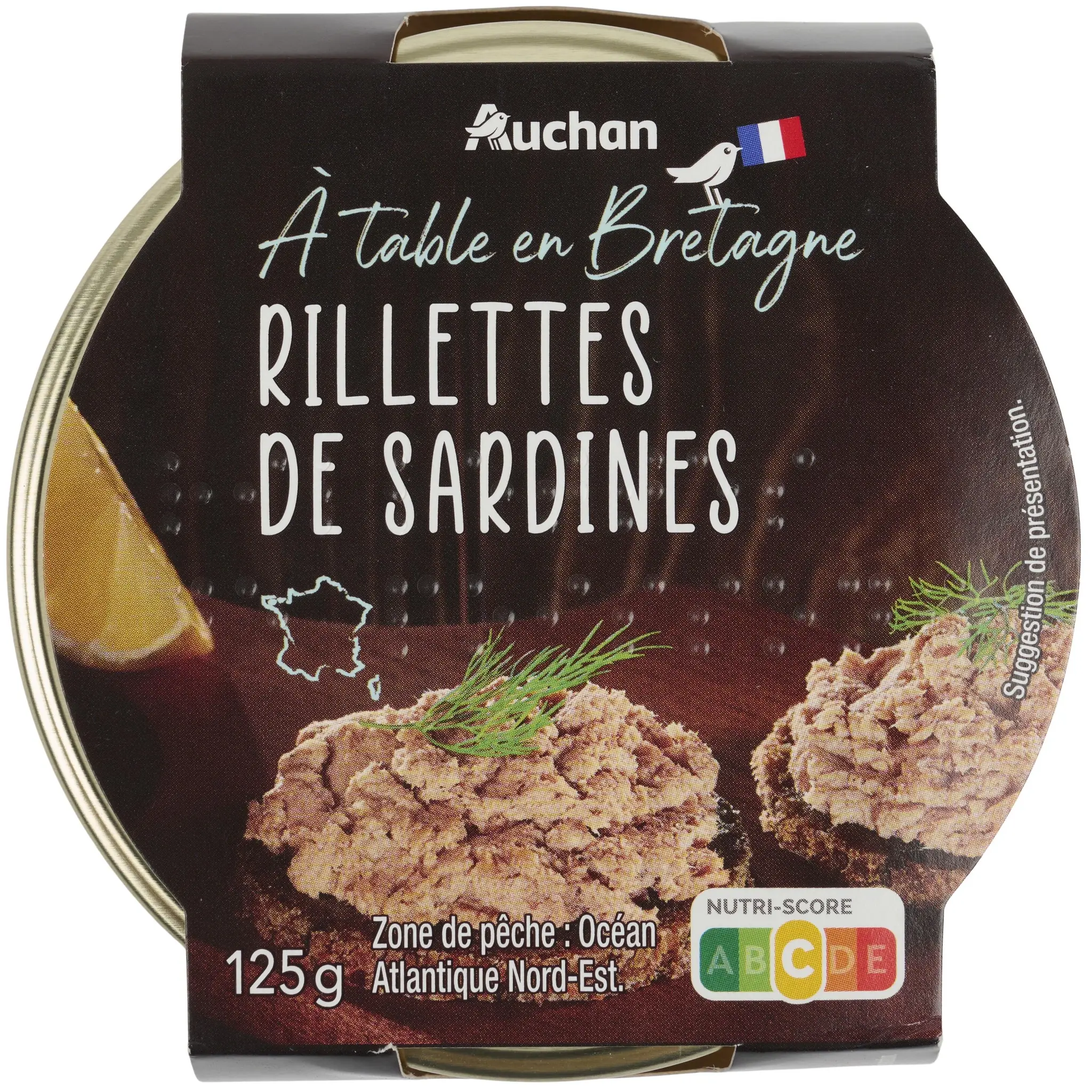 AUCHAN TERROIR Rillettes de sardines préparées en Bretagne