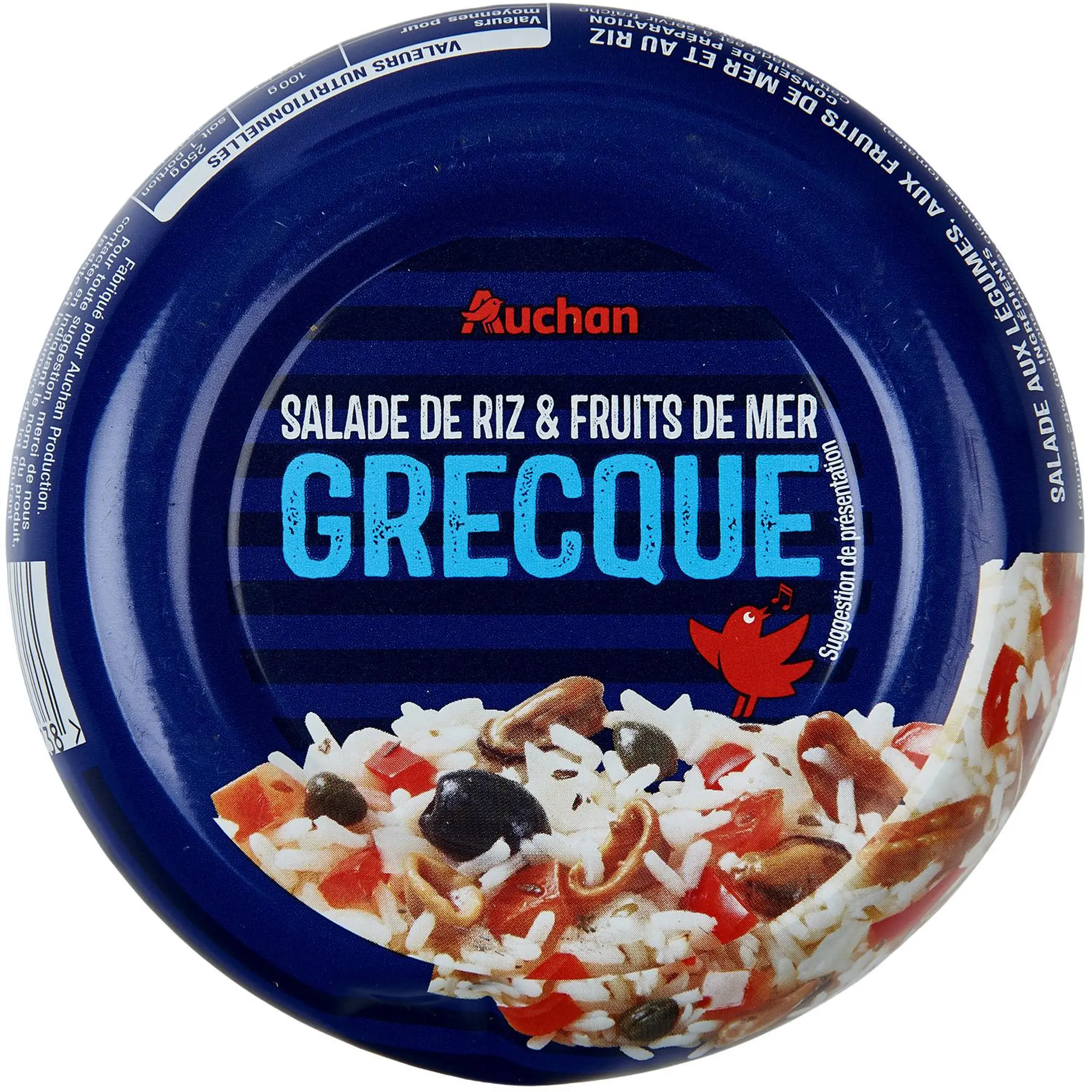 AUCHAN Salade de riz et de fruits de mer grecque