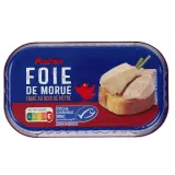 AUCHAN Foie de morue fumé au bois de hêtre MSC