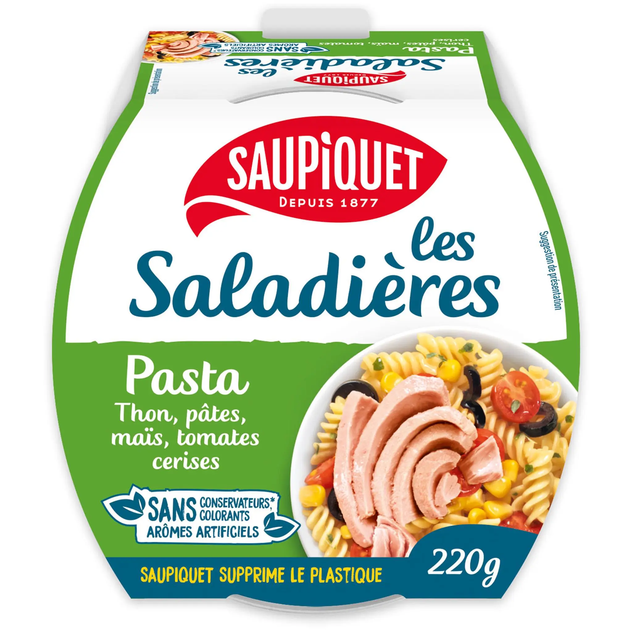 SAUPIQUET Salade pâtes, tomates cerises, maïs et thon Les Saladières