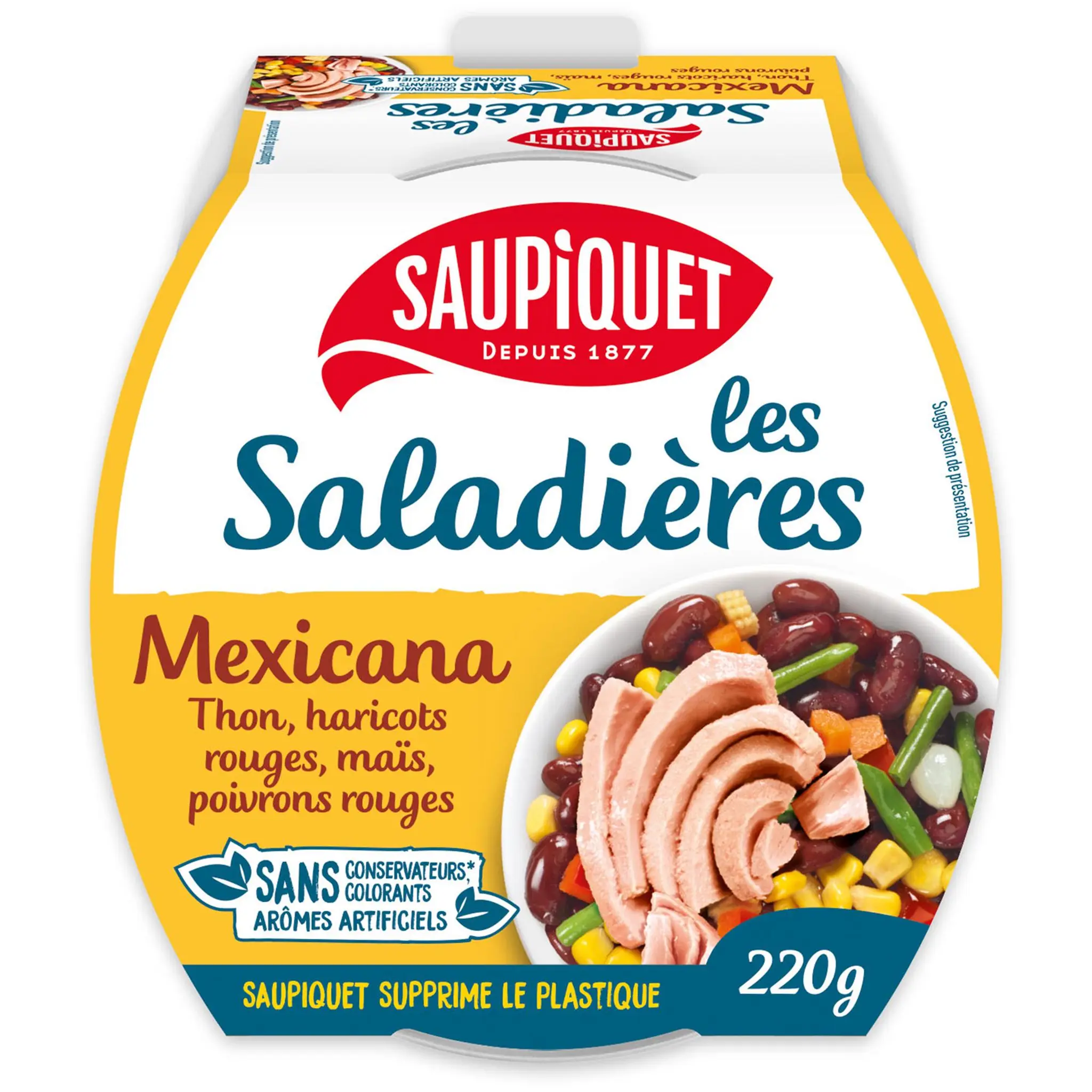 SAUPIQUET Les Saladières Mexicana au thon haricots rouges maïs et poivrons rouges
