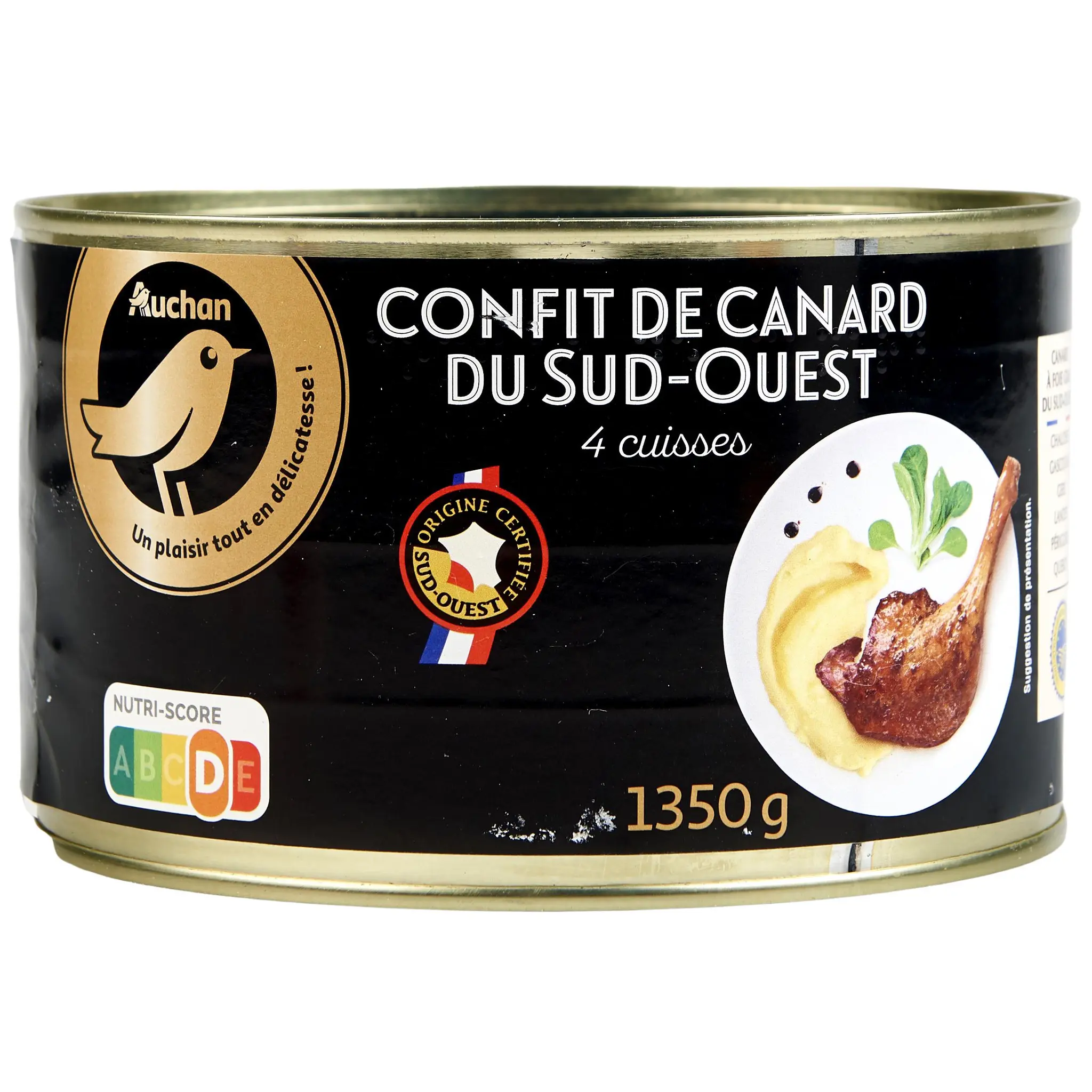 AUCHAN GOURMET Confit de canard du Sud-Ouest