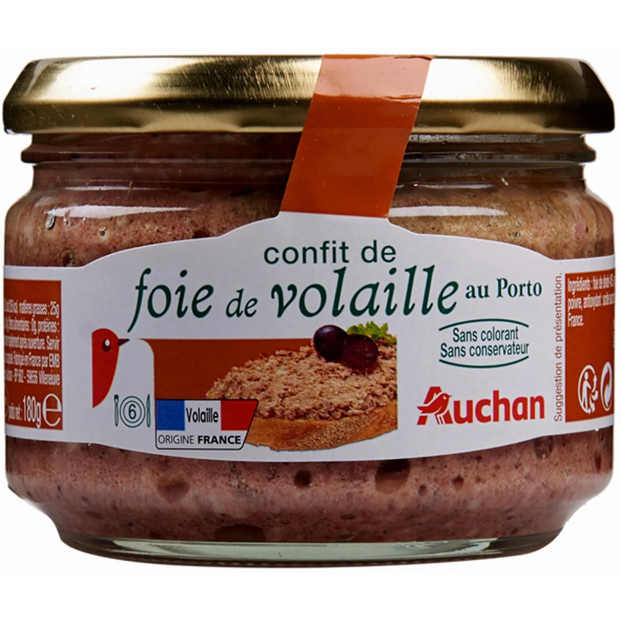 AUCHAN Confit de foie de volaille au Porto
