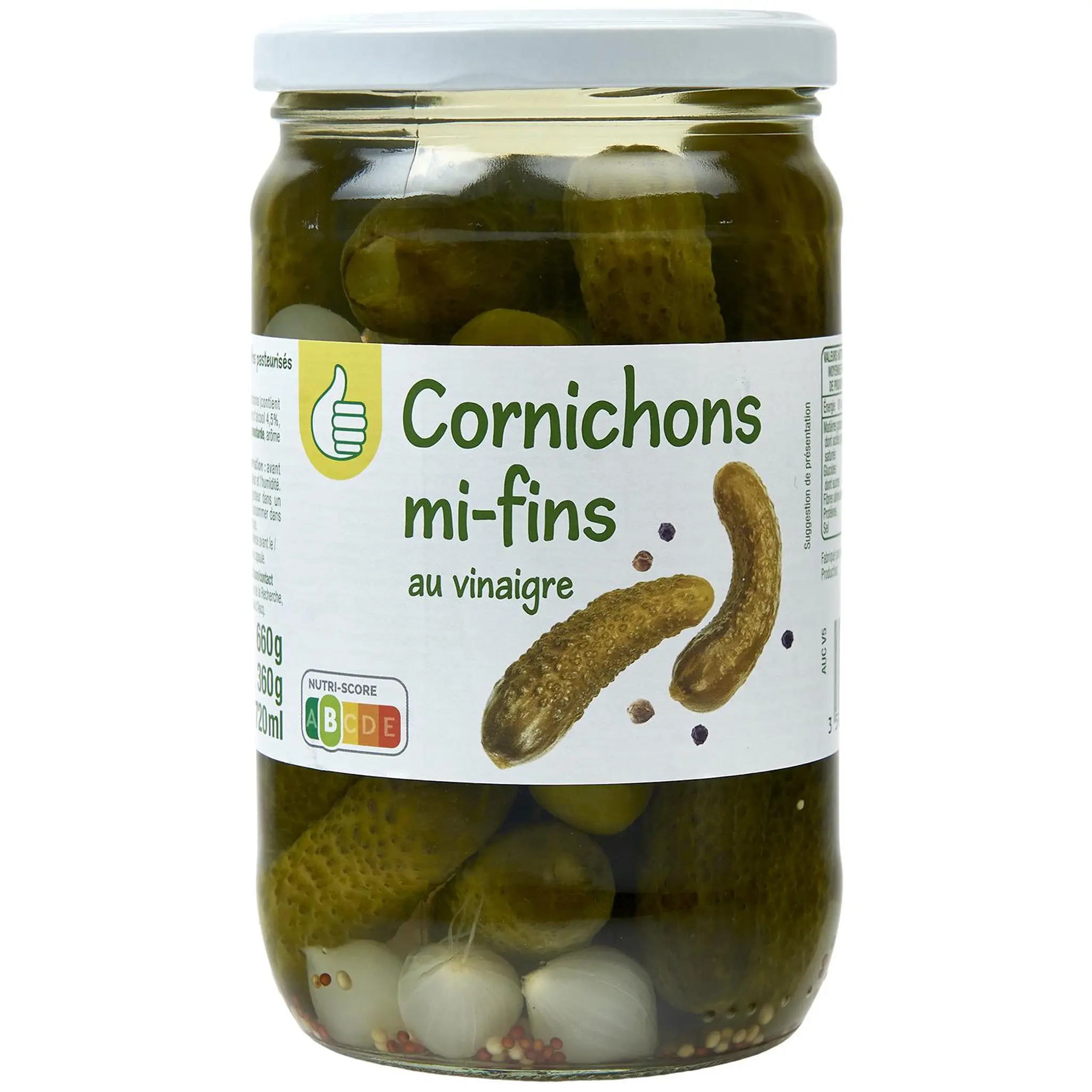 POUCE Cornichons mi-fins au vinaigre