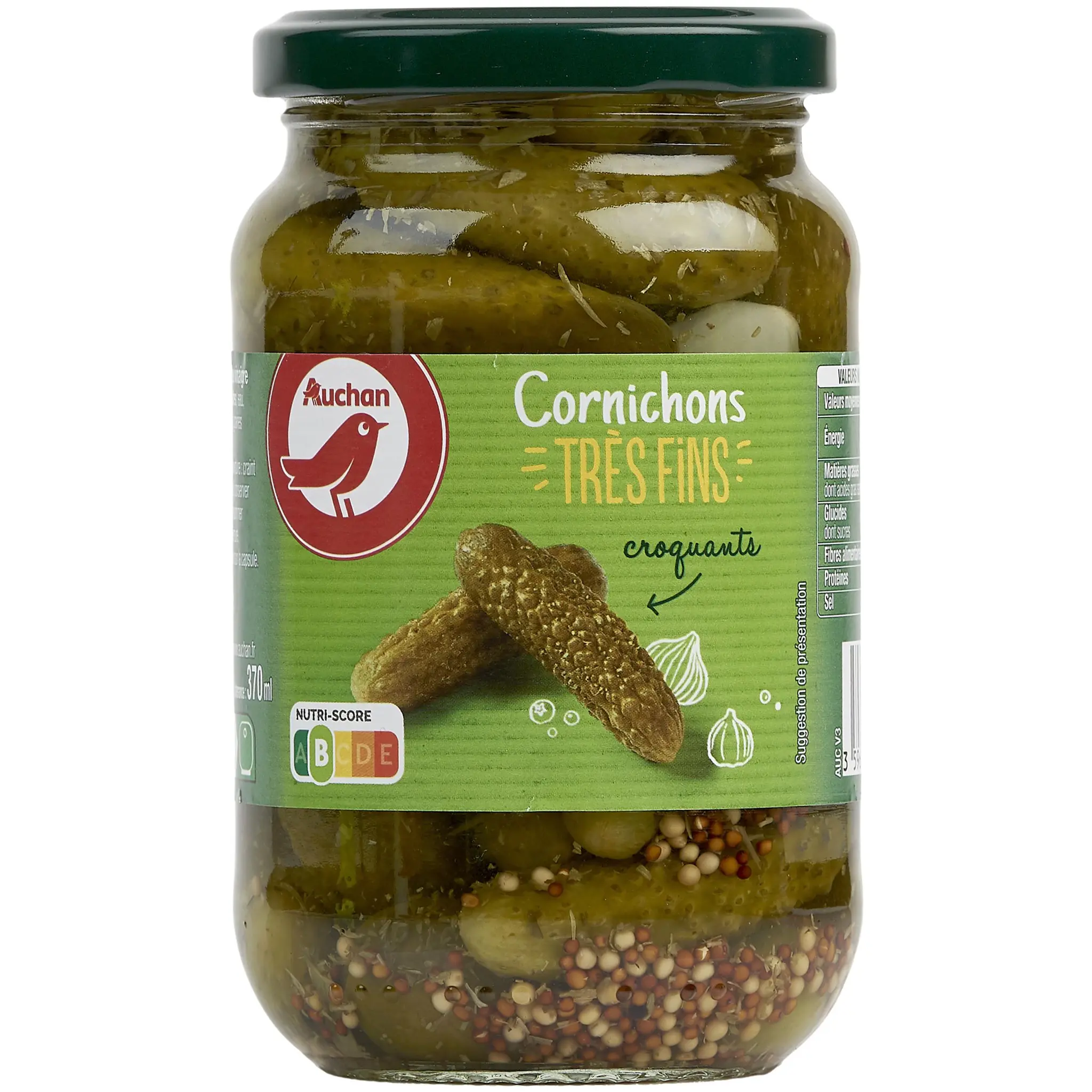 AUCHAN Cornichons très fins croquants