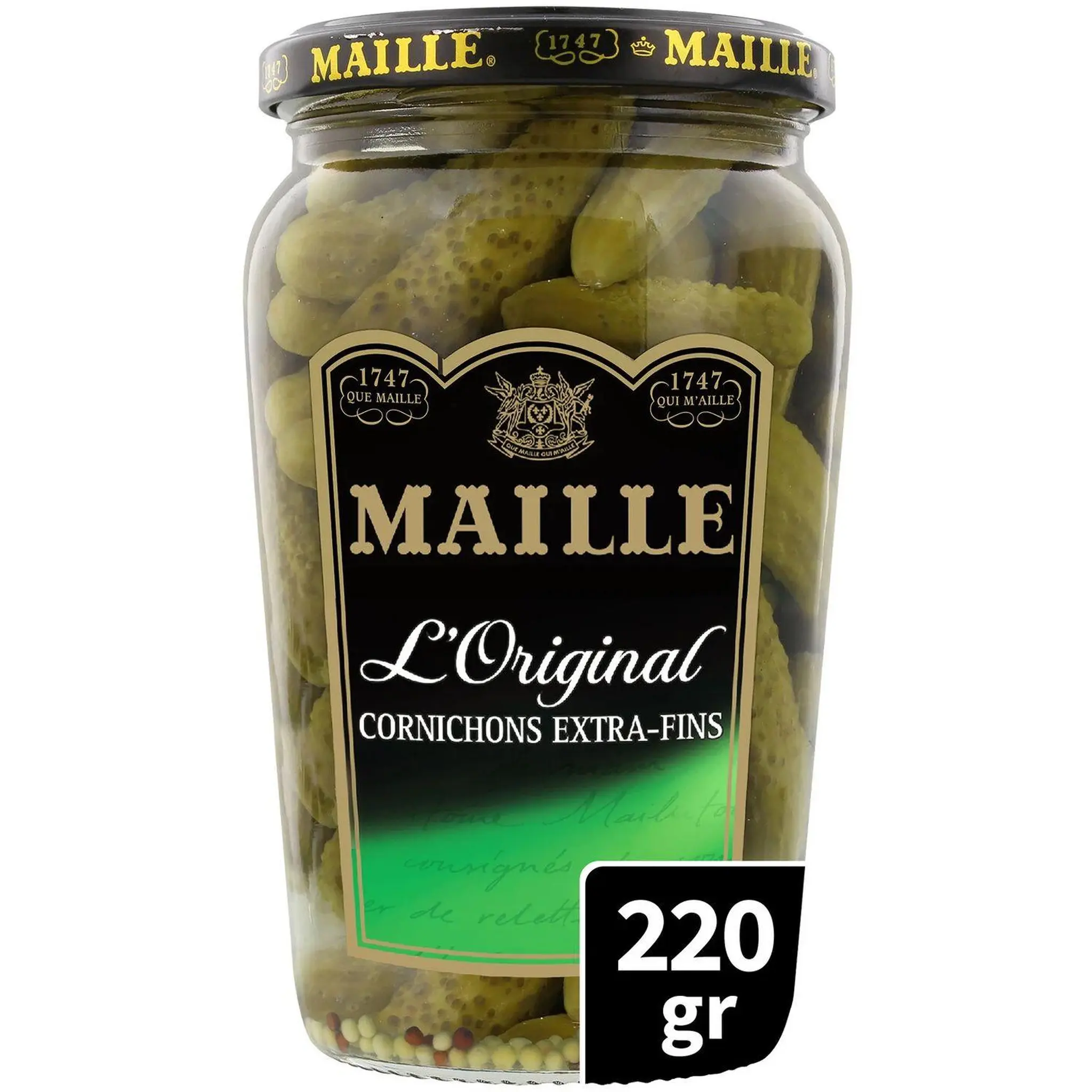 MAILLE Cornichons extra fins cueillis main sélection grand croquant