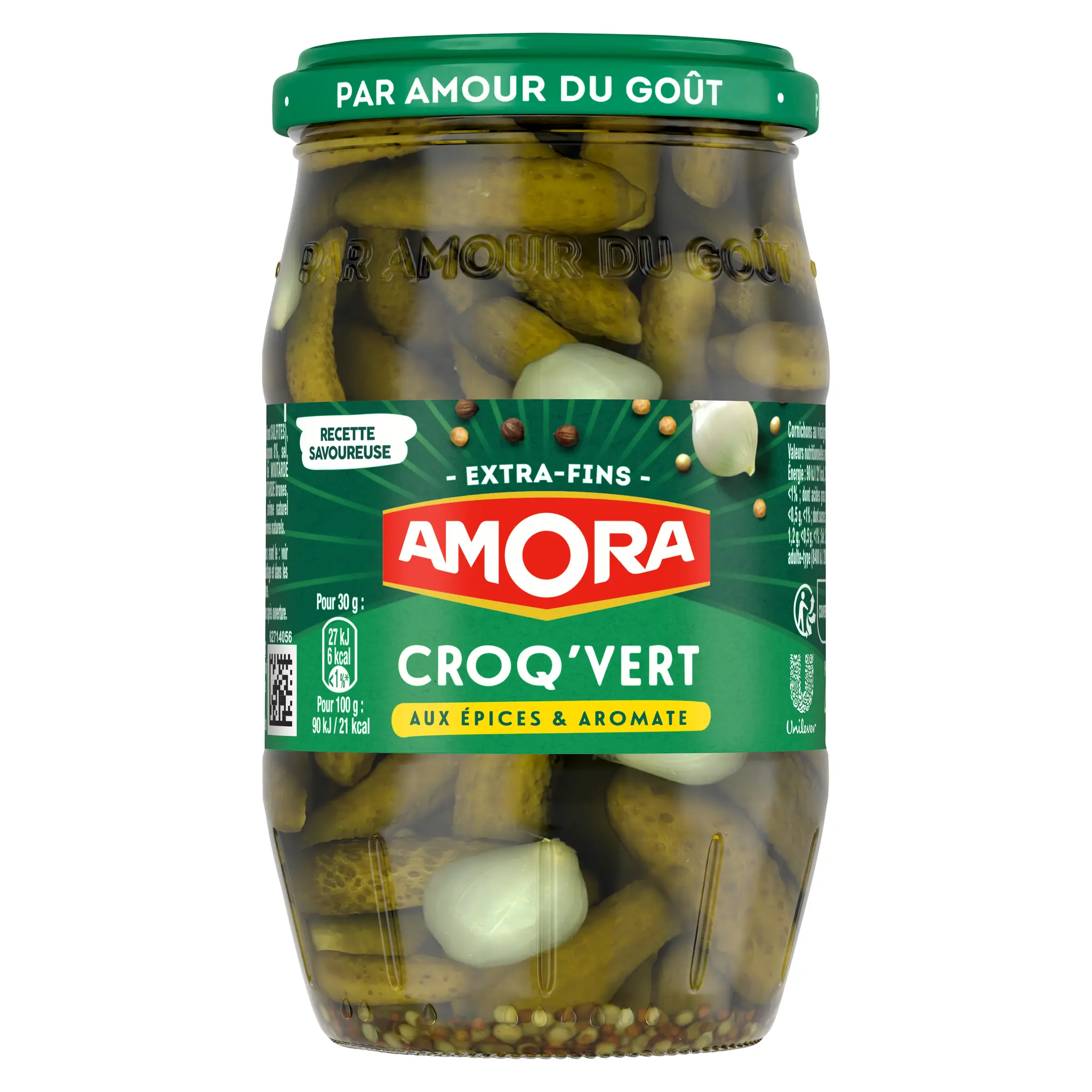AMORA Cornichons extra fins Croq'vert aux épices et aromate