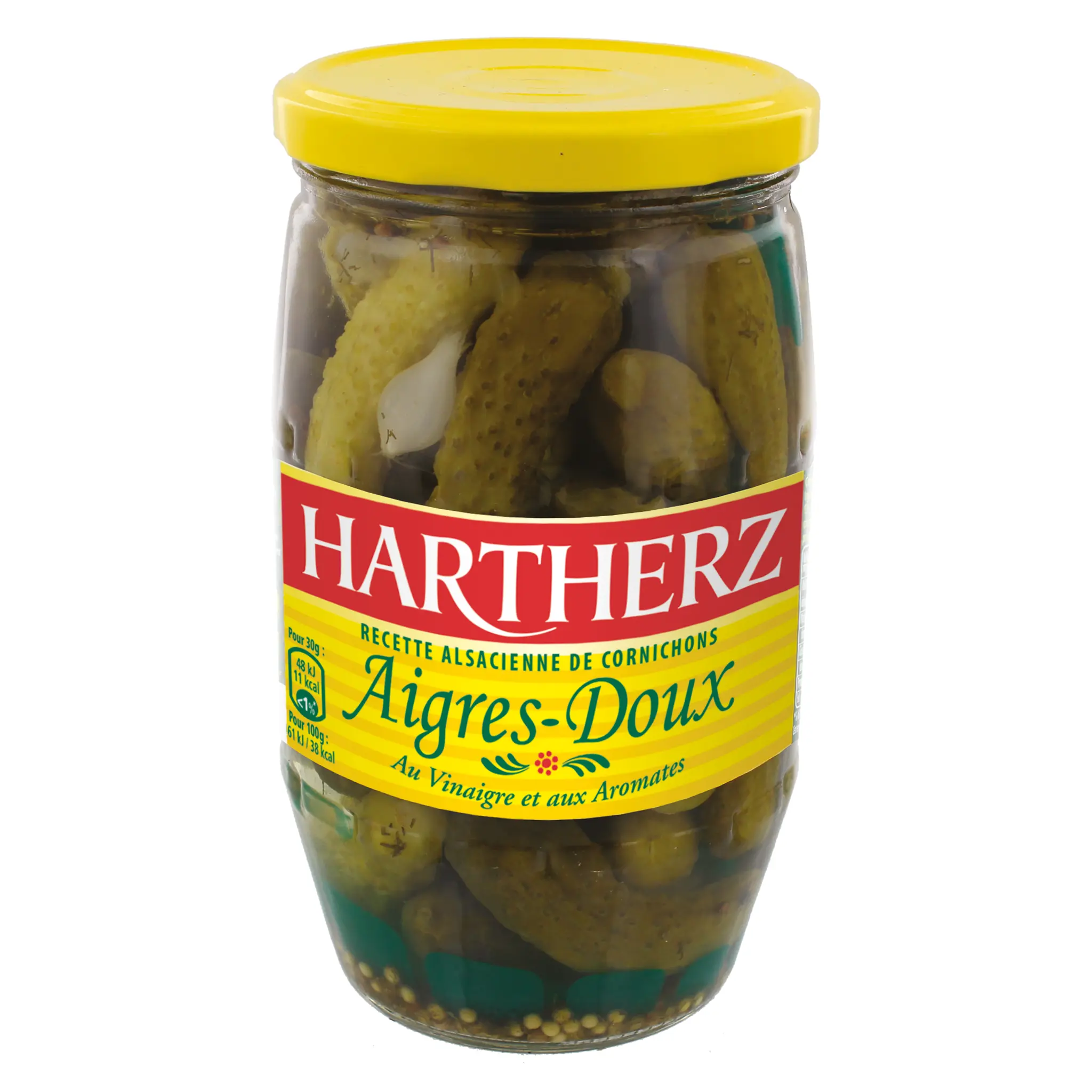 HARTHERZ Cornichons aigres-doux au vinaigre et aux aromates