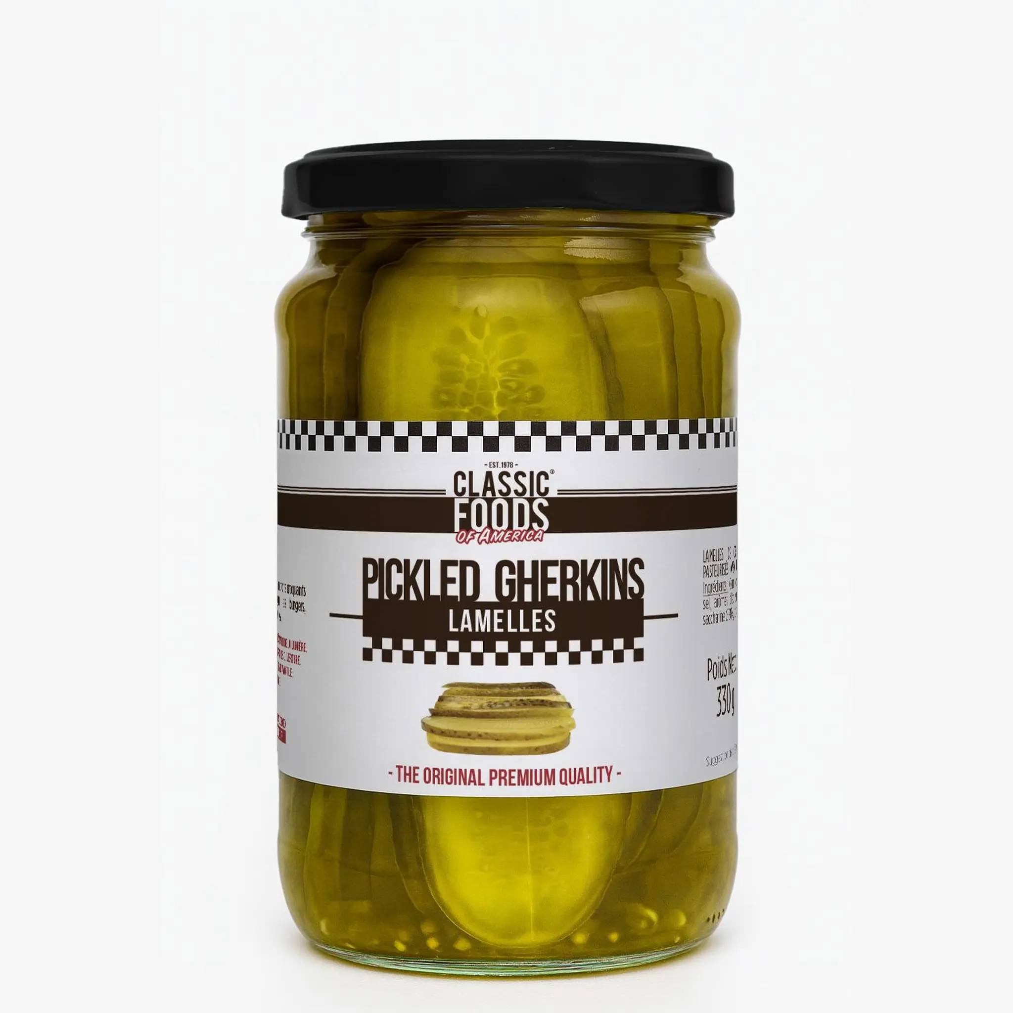 CLASSIC FOODS OF AMERICA Cornichons en lamelles aigre-doux bocal