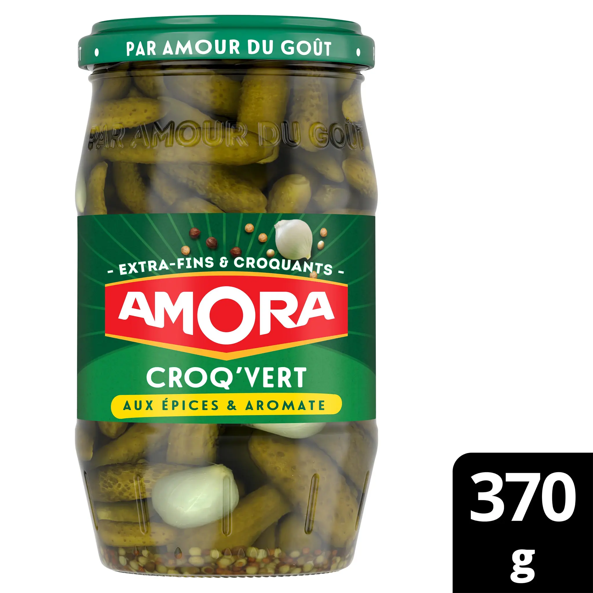 AMORA Cornichons extra fins aux 6 épices et aromates Croq'Vert
