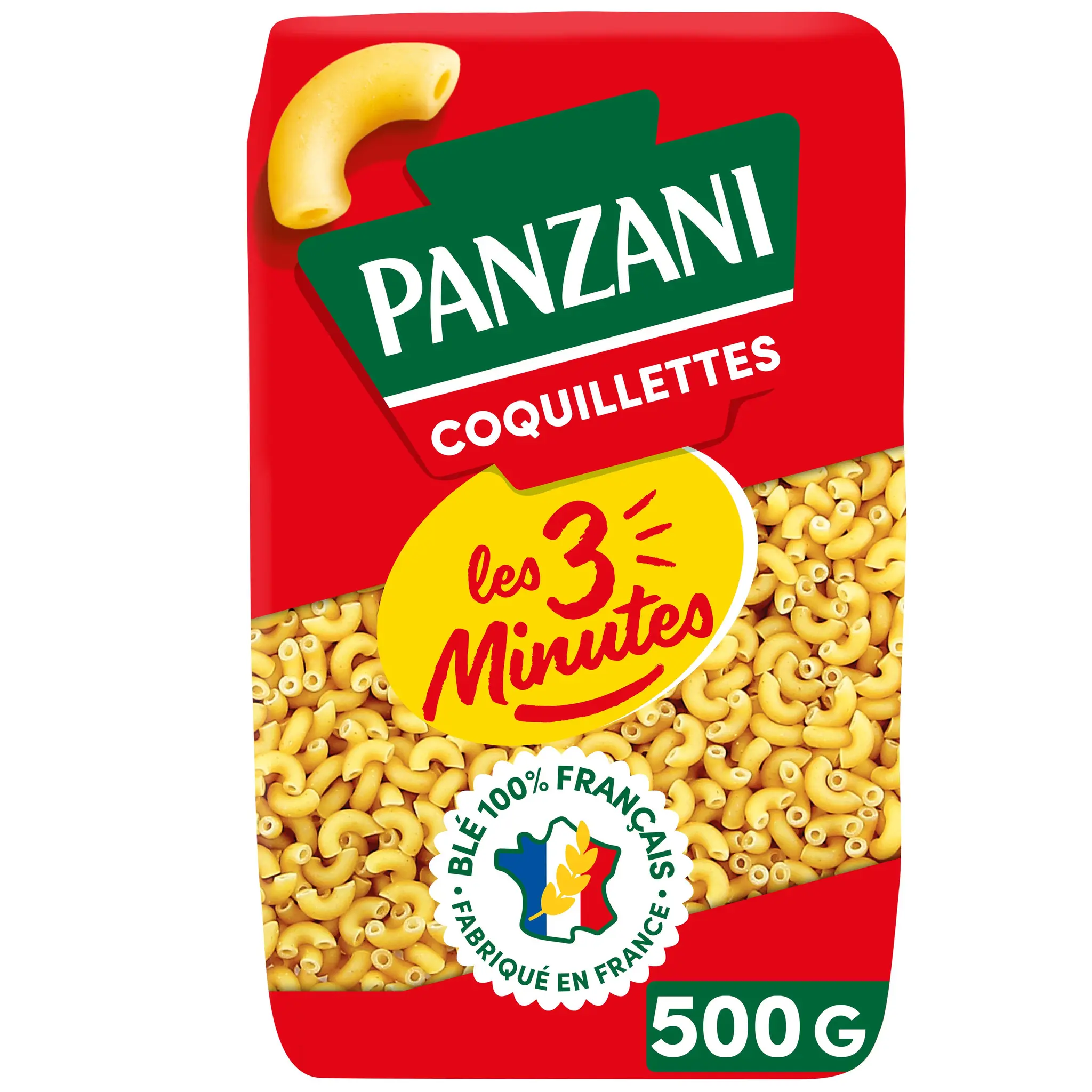 PANZANI Coquillettes cuisson rapide 3min blé français