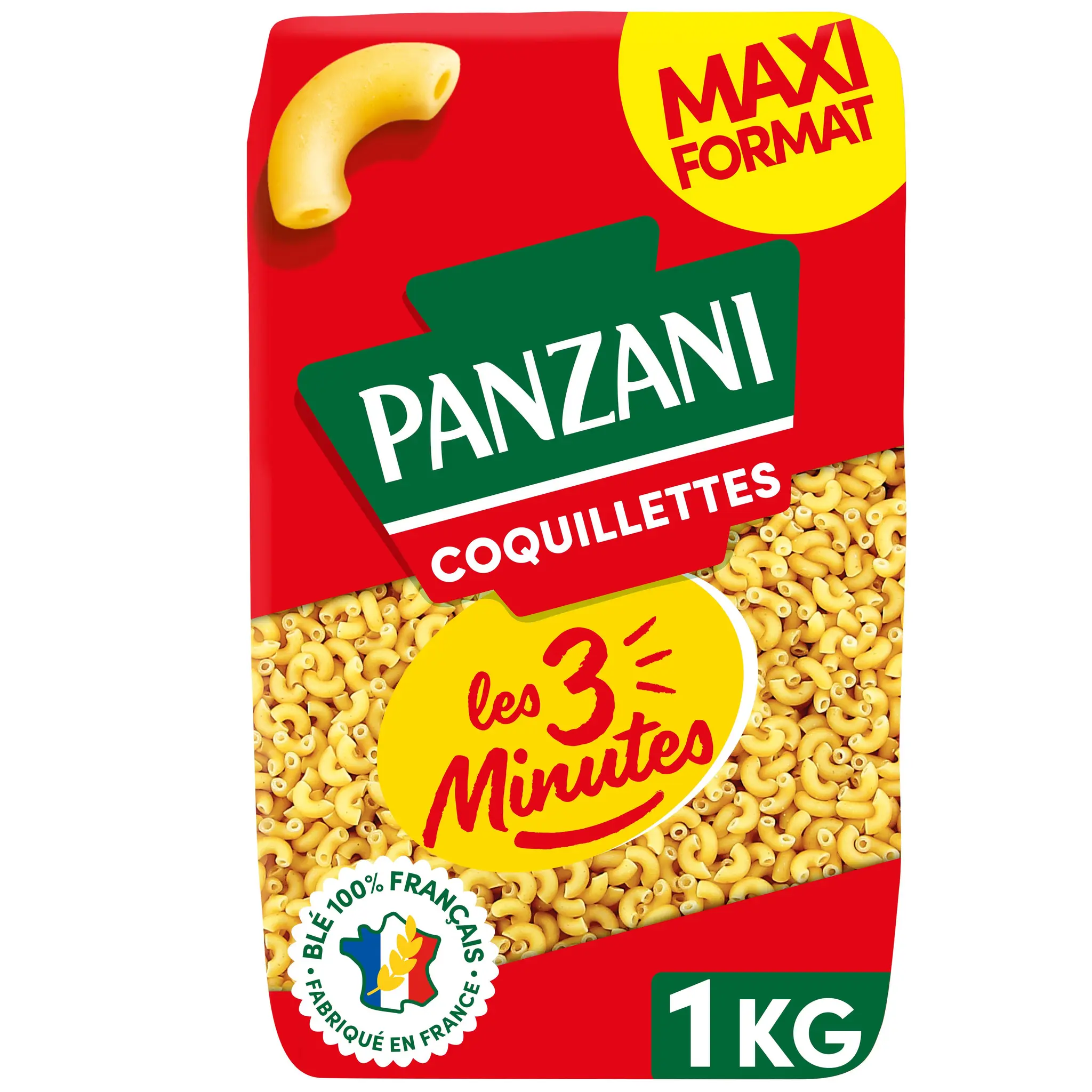 PANZANI Coquillettes cuisson rapide 3min blé français