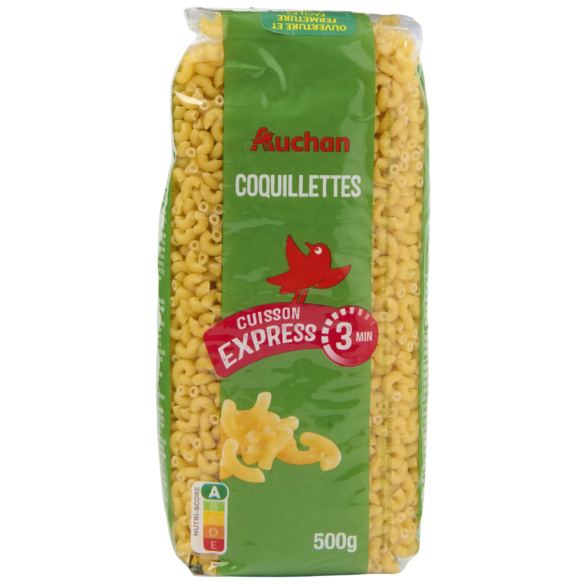 AUCHAN Coquillettes cuisson rapide 3min