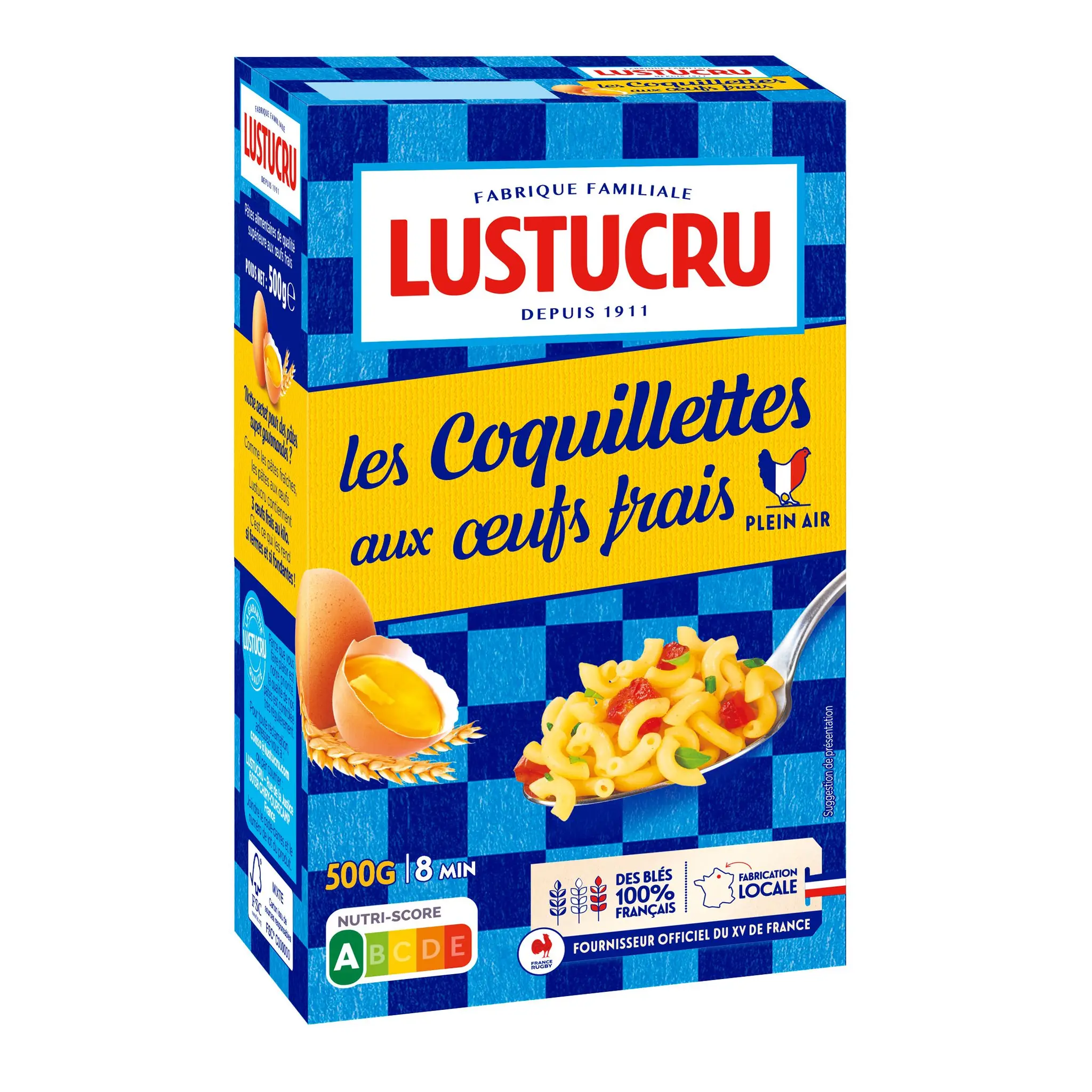 LUSTUCRU Coquillettes aux œufs frais blé français