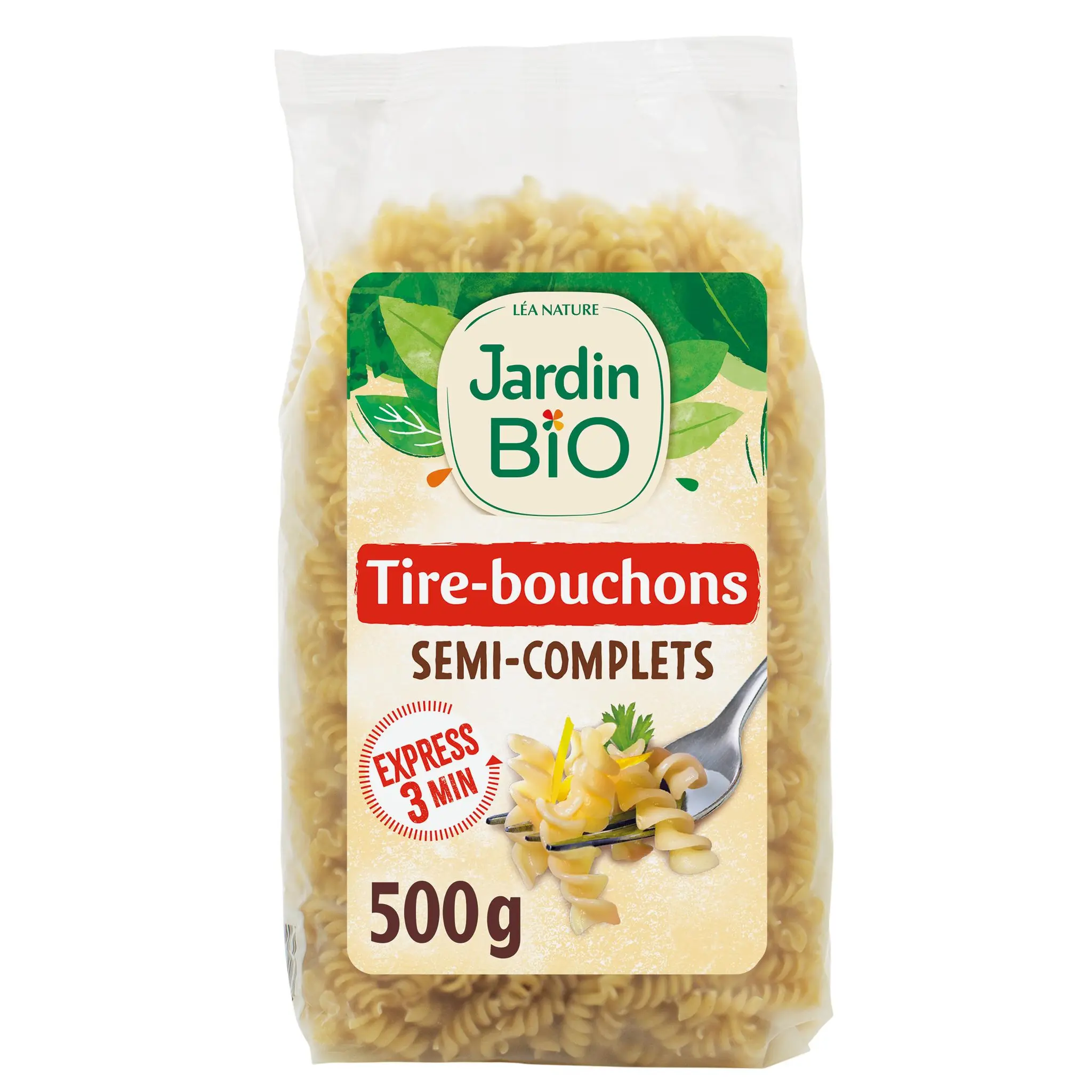 JARDIN BIO ETIC Pâtes tire-bouchons semi-complètes cuisson rapide 3min
