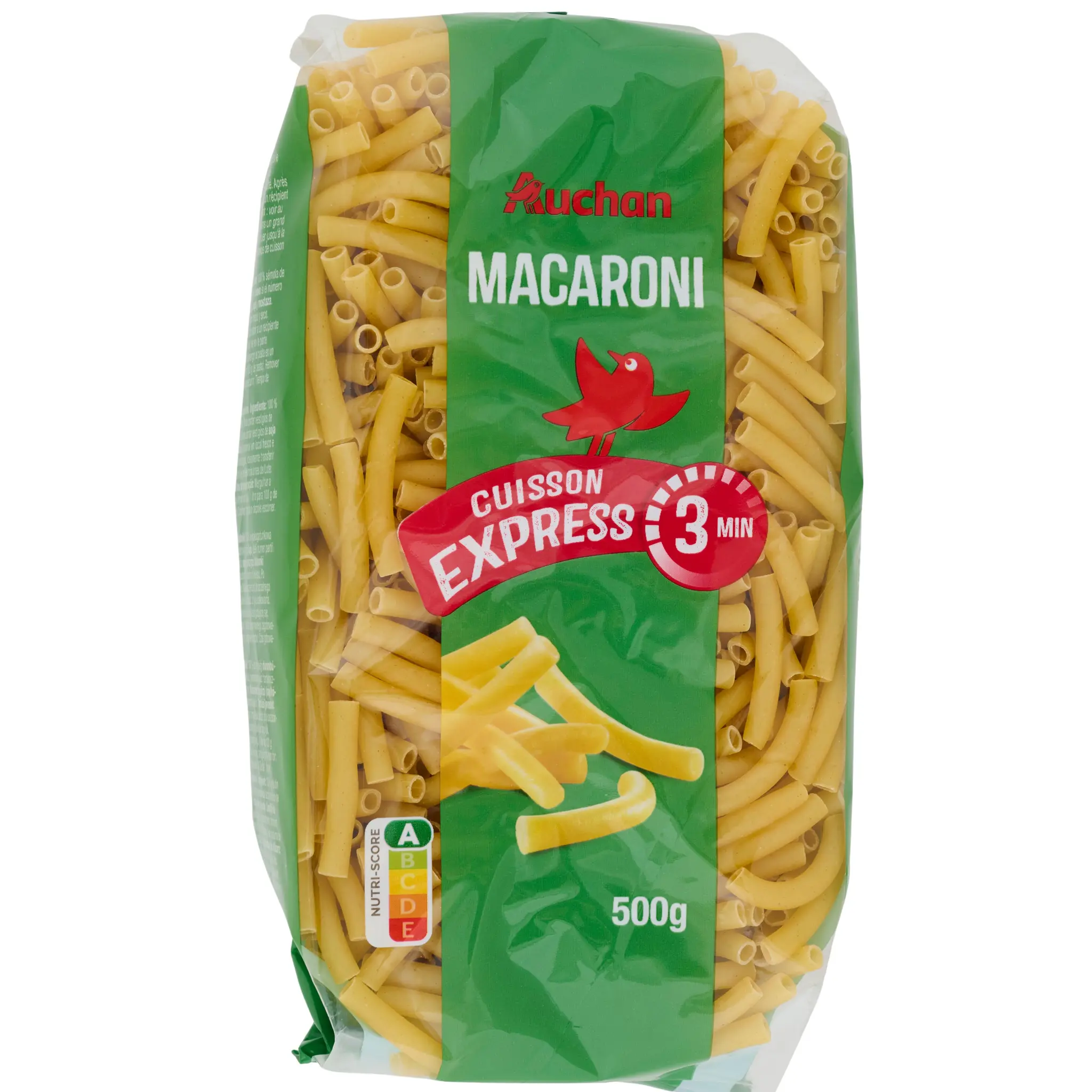 AUCHAN Macaroni cuisson rapide 3min