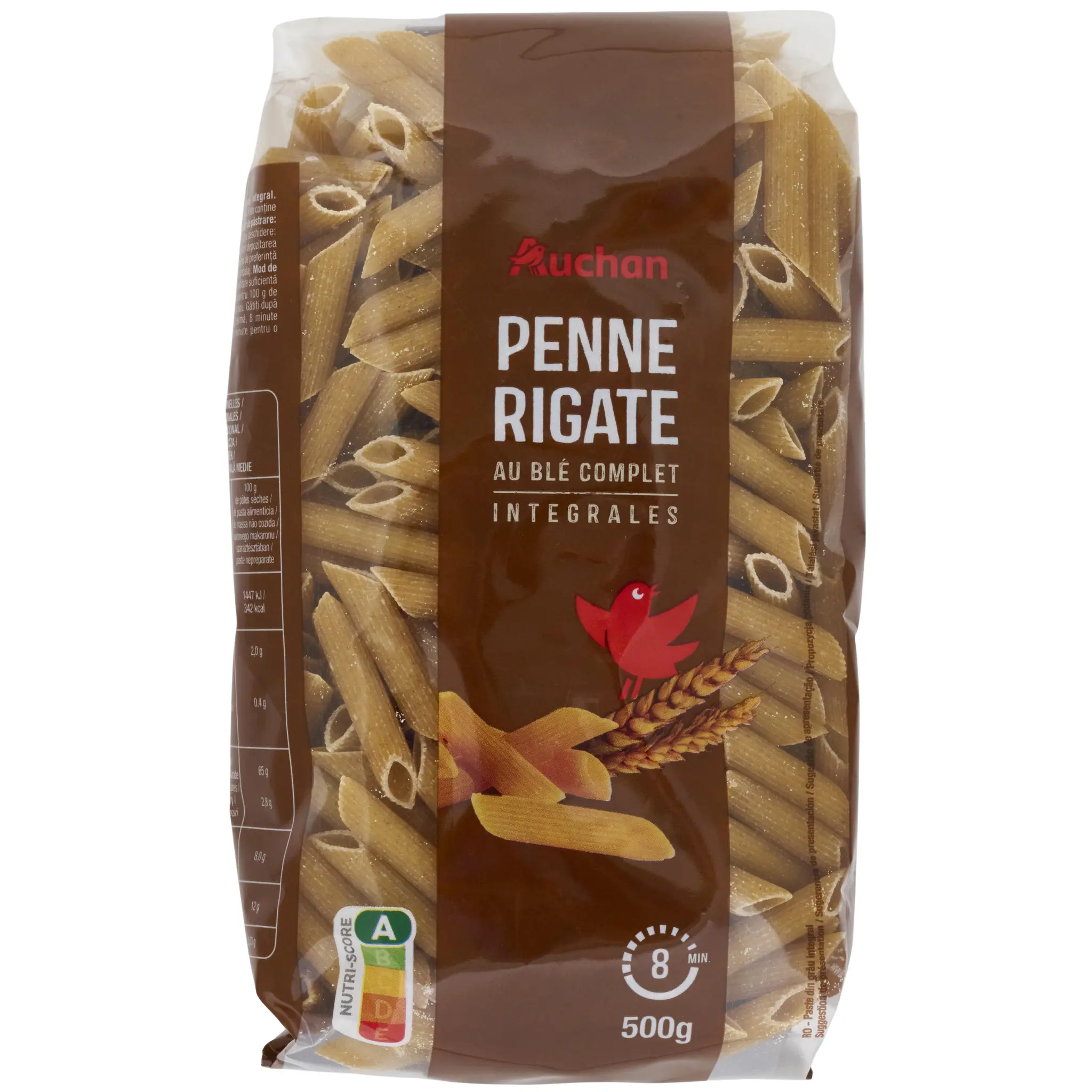 AUCHAN Penne intégrales au blé complet