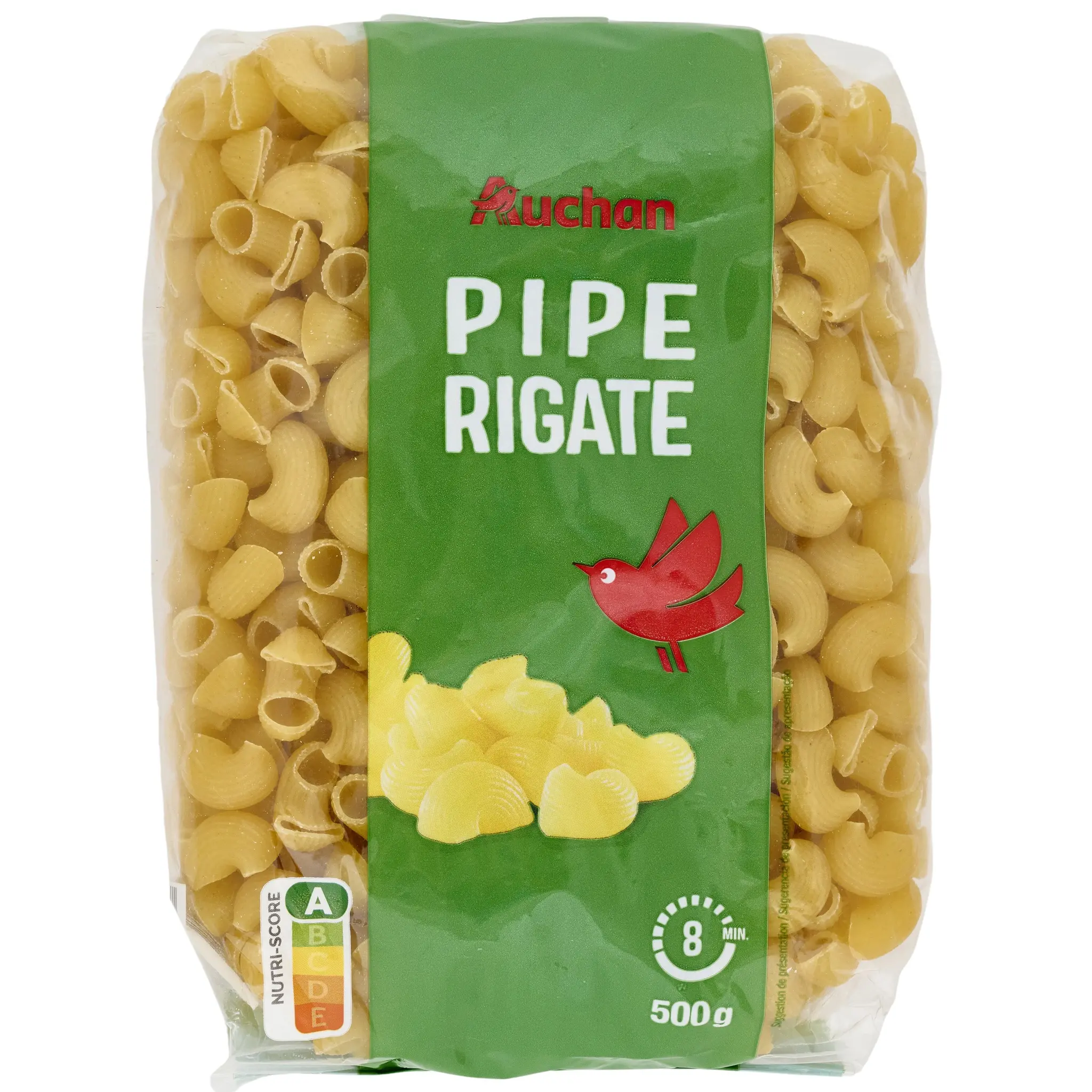 AUCHAN Pipe Rigate Coudes rayés