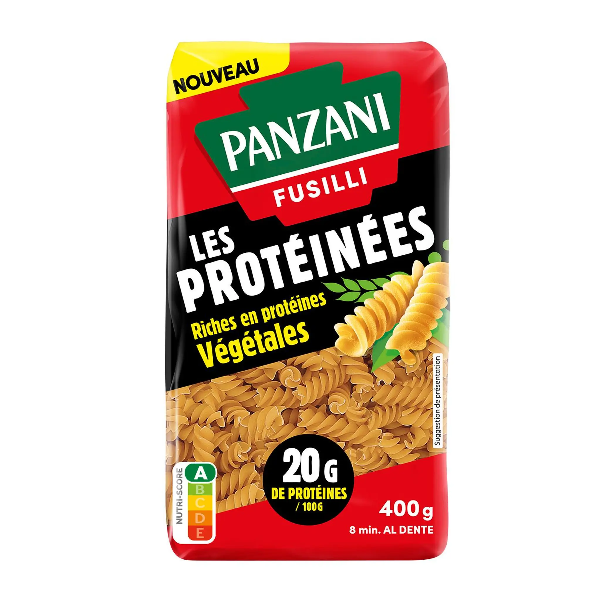 PANZANI Fusilli protéinées riches en protéines végétales