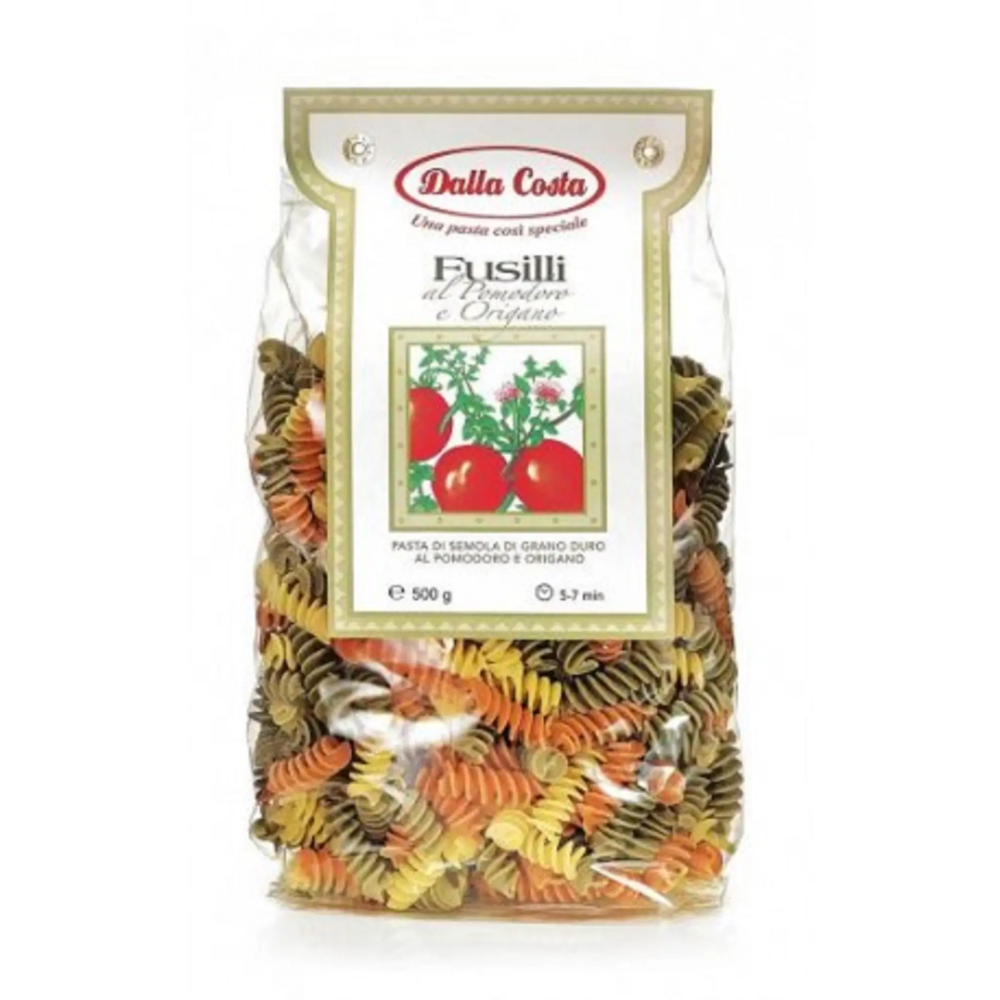 DALLA COSTA Pâtes Fusilli de semoule de blé dur à la tomate et à l'origan